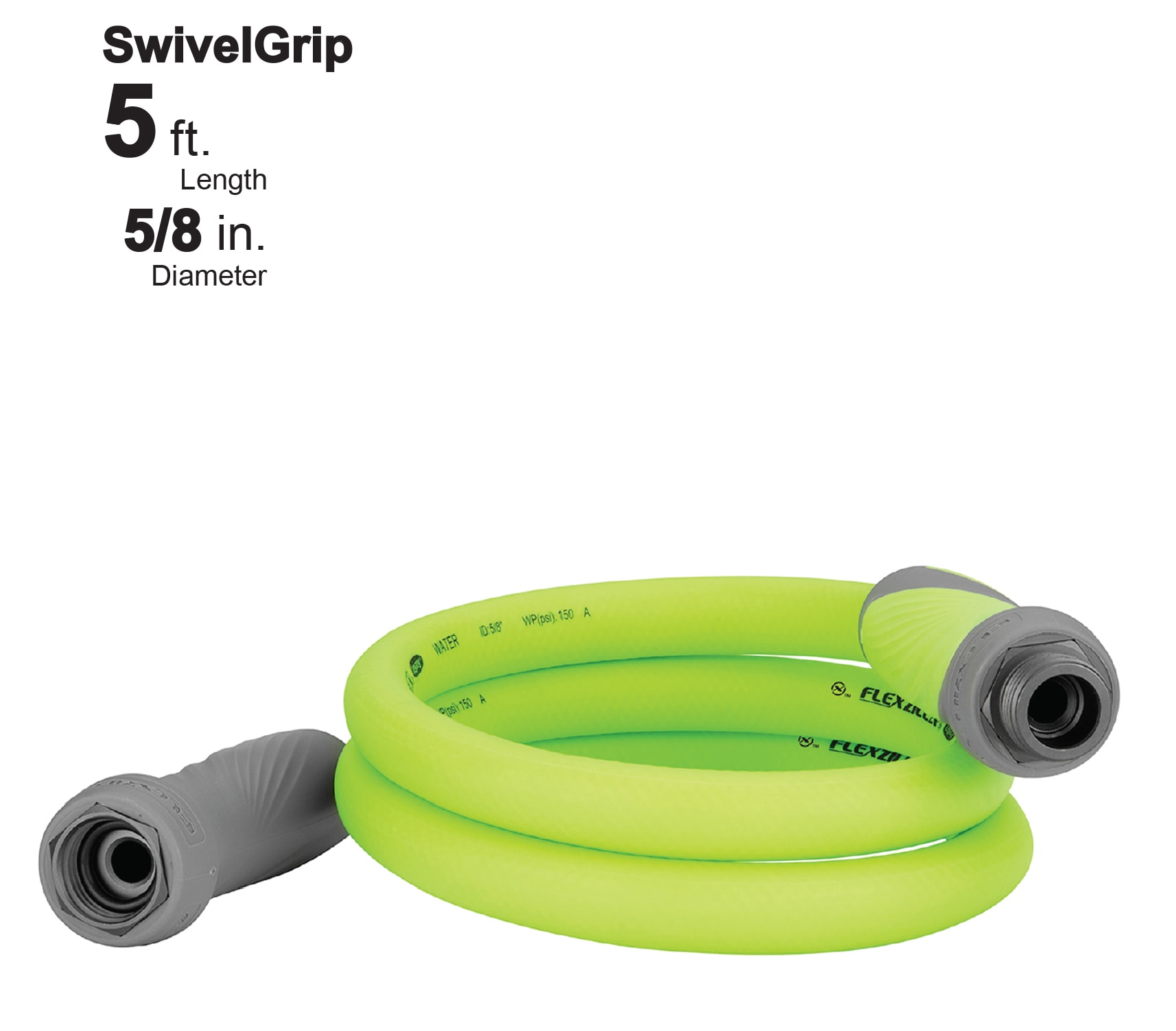 Flexzilla SwivelGrip 5/8-in x 5-ft Premium-Duty Kink Free Hybrid