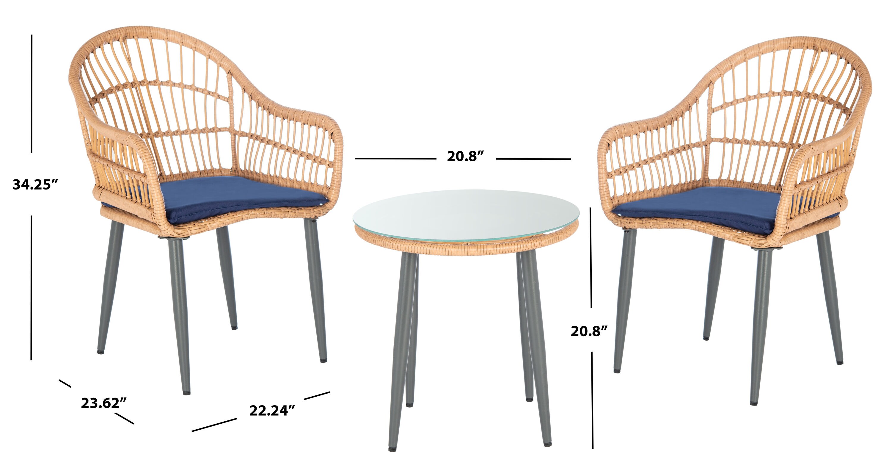 Safavieh PAT9012B Patio-Conversation-Sets - View #4