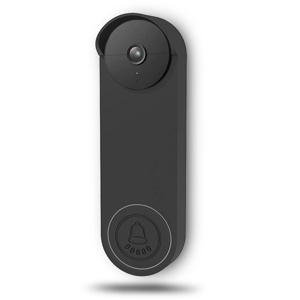 Adrinfly  Silicone Case Cover for Nest Doorbell power cell Weatherproof Protective Skin Night Vision Compatible Black durable home and garden
