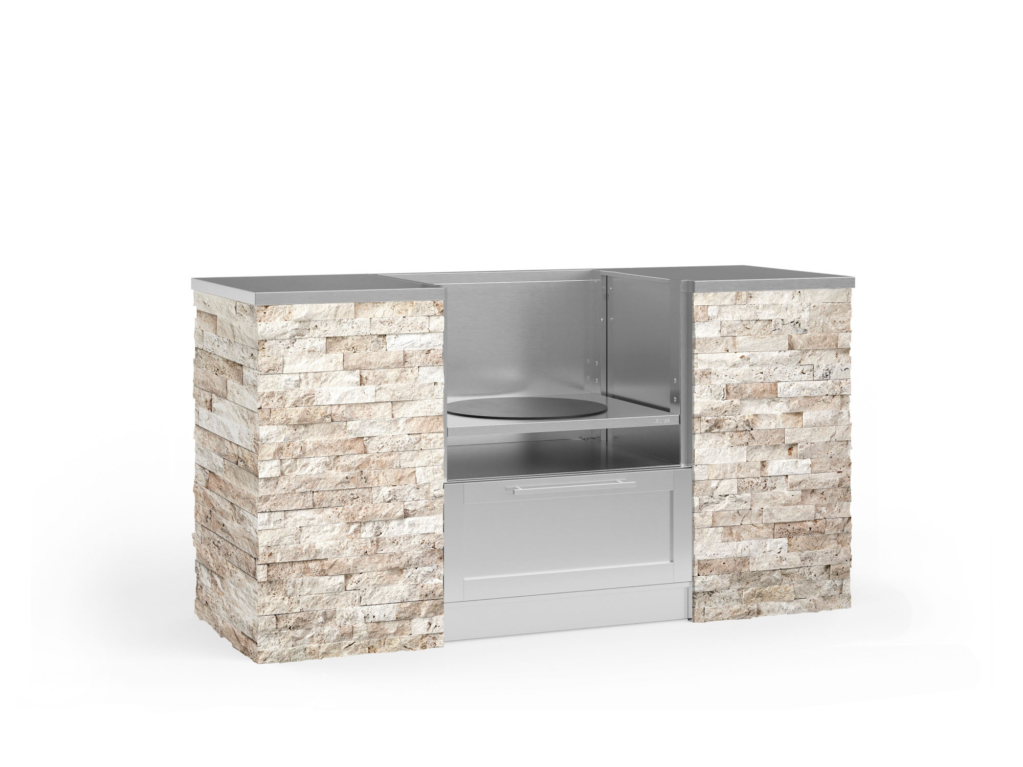 NewAge Products 69695 Signature Series Stainless Steel 6 -Piece 67.16-in W x 25.5-in D x 37-in H Modular Outdoor Kitchen Set