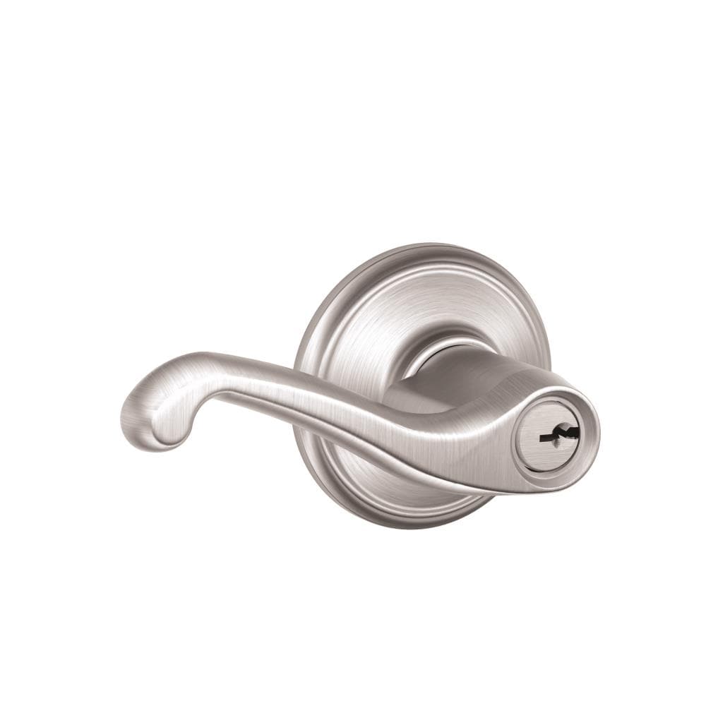 Schlage F51AFLA626 F Series Satin Chrome Interior/Exterior Keyed entry Door Handle
