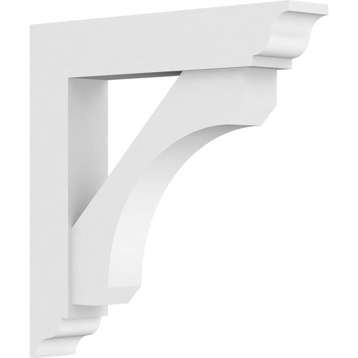 Ekena Millwork BKTP03X18X18LEC01 Standard Legacy 3-in x 18-in x 18-in White PVC Standard Bracket