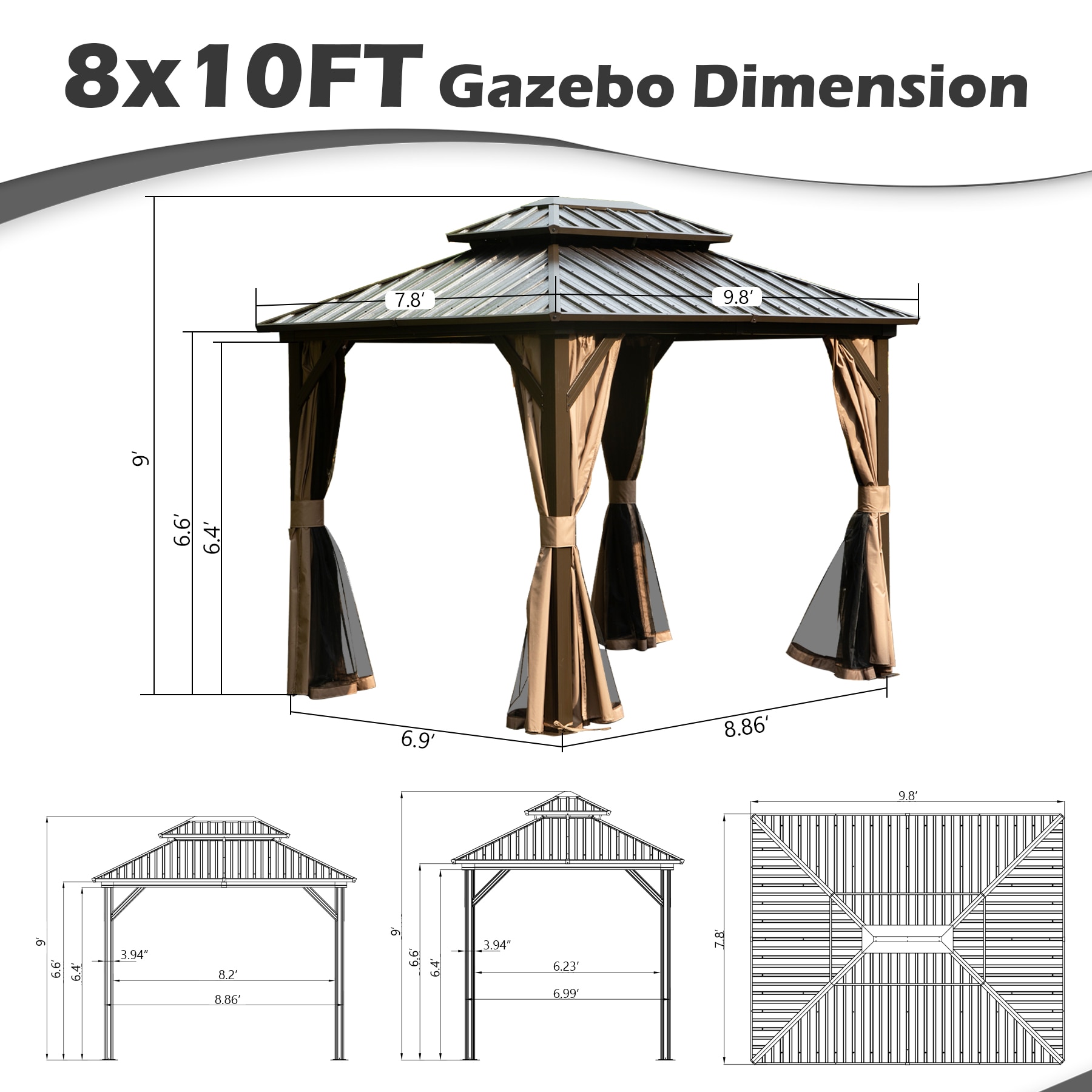 LOVMOR SF-W-W1859S00149 Wood-Resin-Gazebos - View #4
