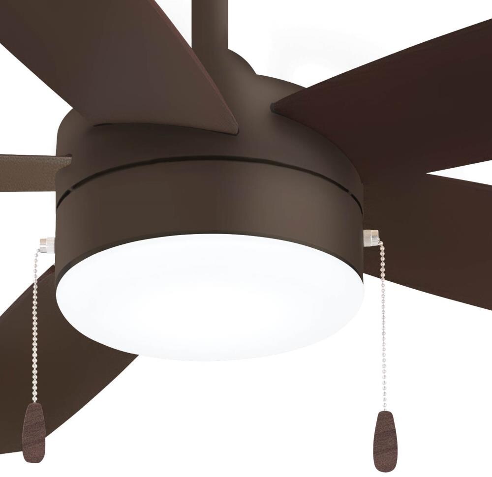 52" Oil Rubbed Bronze Ceiling Fan with Frosted Glass LED Light