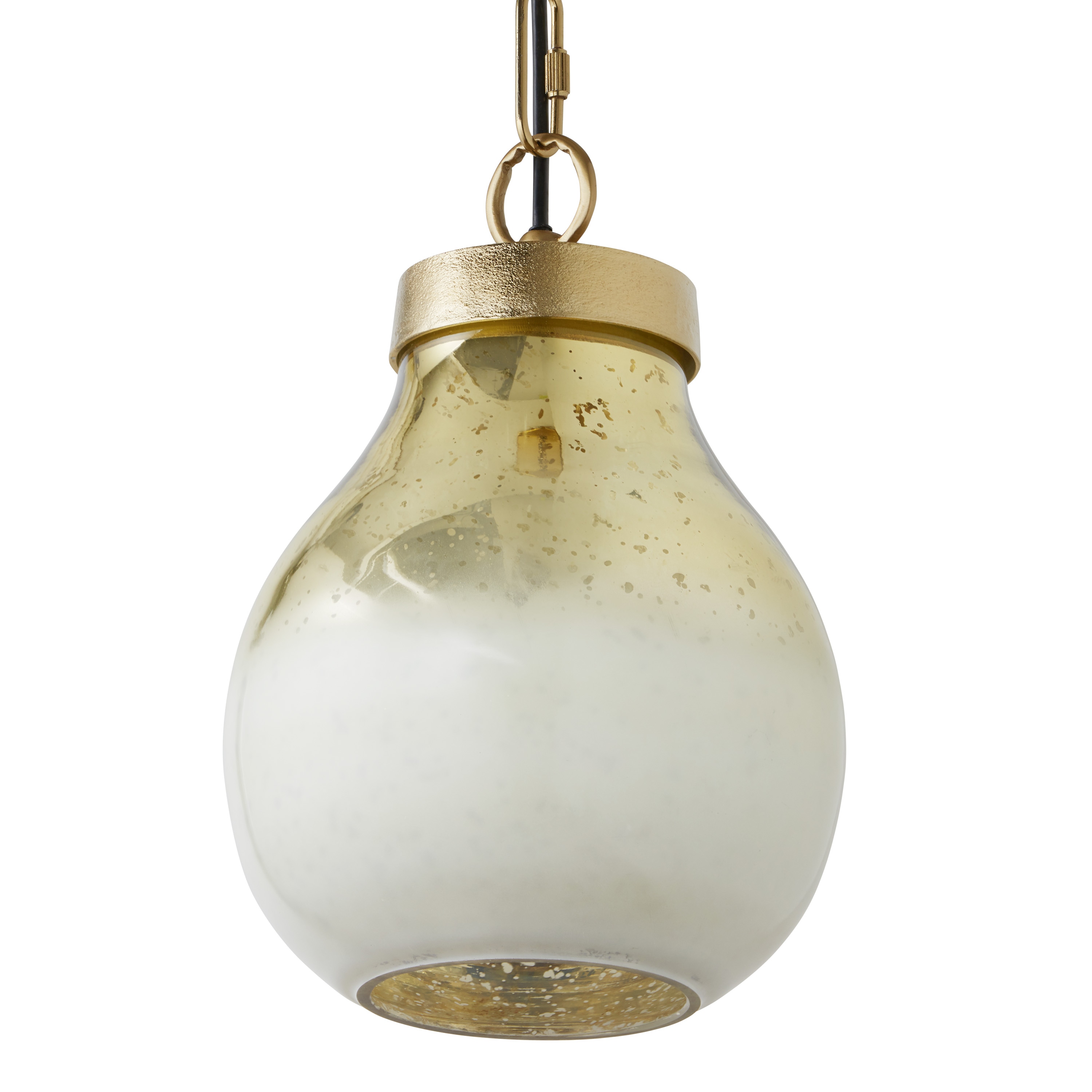 Gold and Cream Ombre Mercury Glass Bell Pendant Light