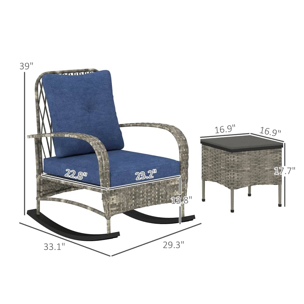 Coolbibila GARETH-PATIO-GRAY Patio-Conversation-Sets - View #3
