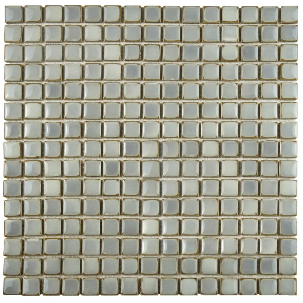 Affinity Tile FKOLI121 Hudson Edge Grey Eye 12-in x 12-in Glossy Porcelain Mosaic Floor and Wall Tile ( 10.6-sq ft Carton