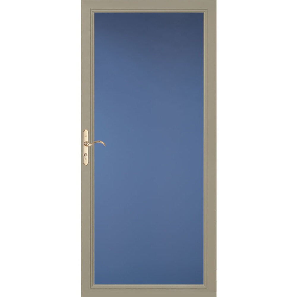 Pella Select Low-E 36-in x 81-in Putty Full-View Aluminum Storm Door at ...