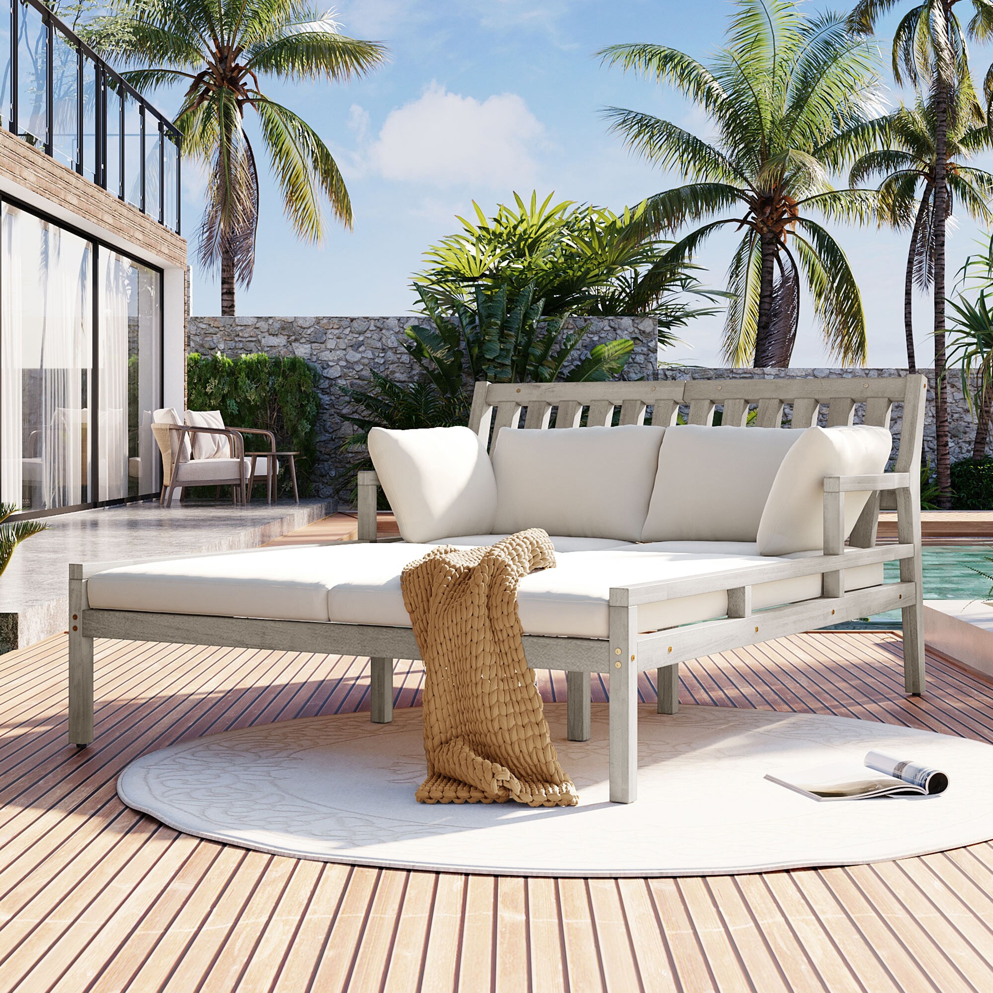 SINOFURN SYA020376GY Patio-Sofas-Daybeds - View #2