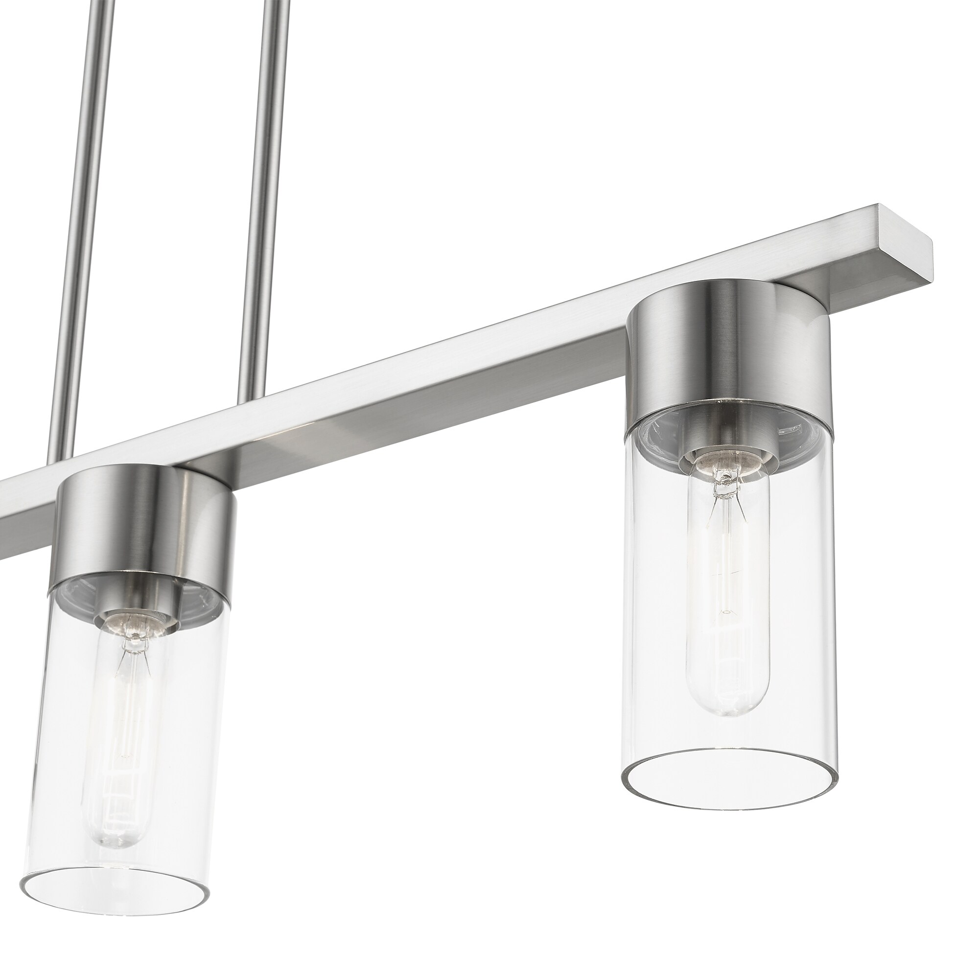 Brushed Nickel 3-Light Chandelier with Clear Glass Shades