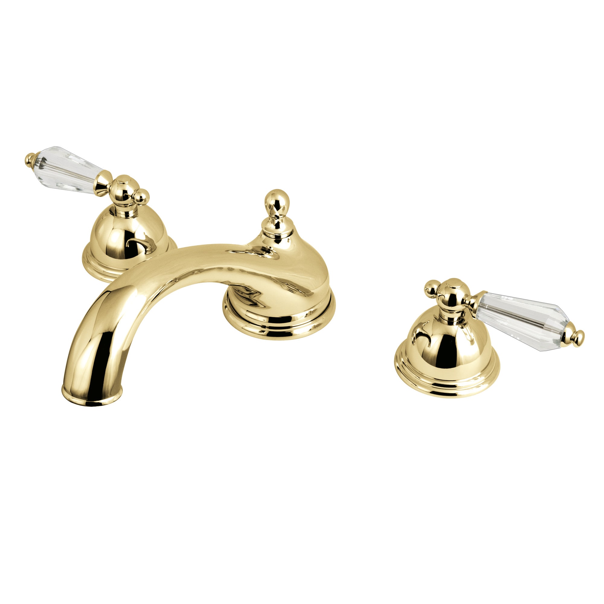 Kingston Brass WLKS3352WLL Wilshire Polished brass 2-handle Deck-mount Roman Low-arc Bathtub Faucet ( Valve Included )