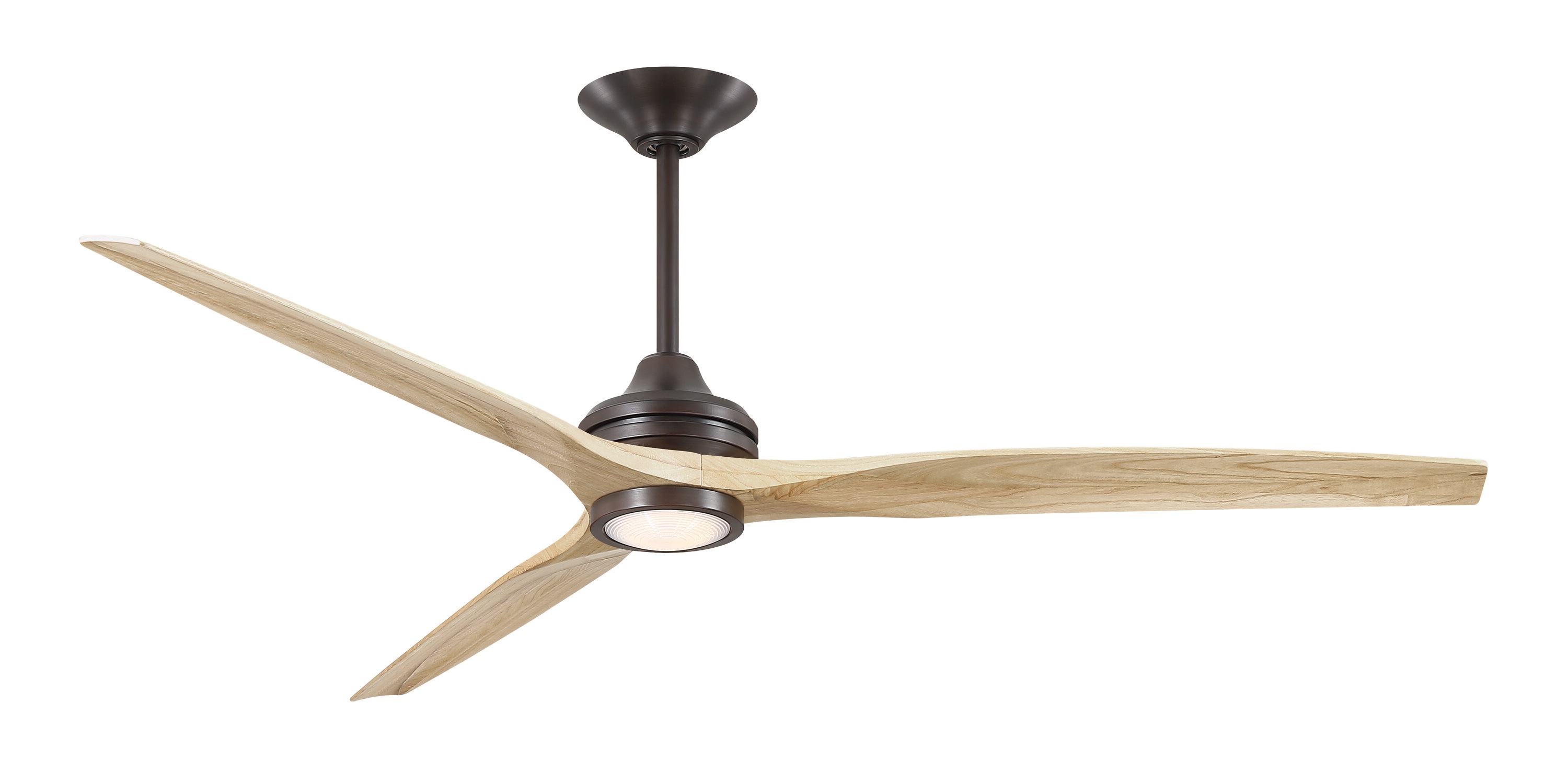 Fanimation FPD6721BDZ-72N-LK Spitfire 72-in Color-Changing Integrated LED Outdoor Smart Dark Bronze with Natural Blades Propeller Ceiling Fan With Light - Remote Included ( 3 -Blade )