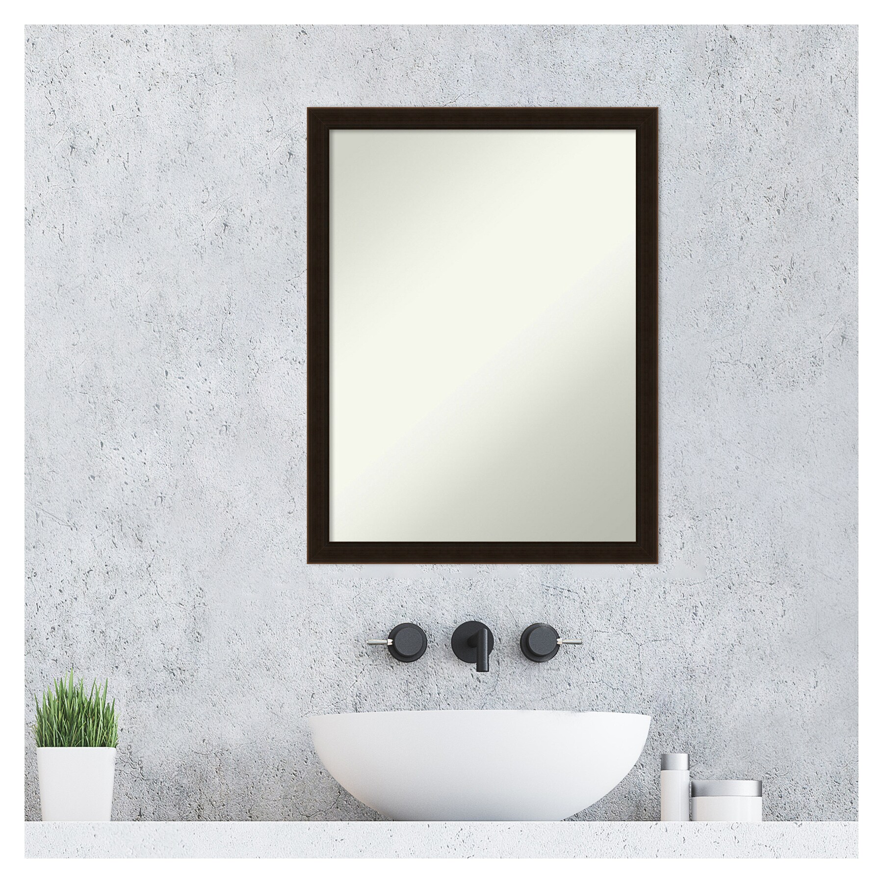 Espresso Brown Full Length Wood Bathroom Vanity Mirror