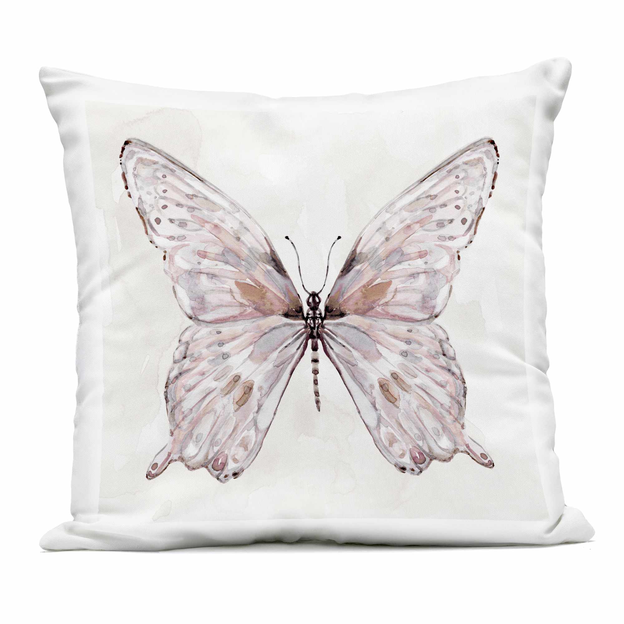 Stupell Industries PLQ-995-OSQ-18X18 Blushing Butterfly Wings Outdoor Printed Pillow design by Carol Robinson 18 x 18