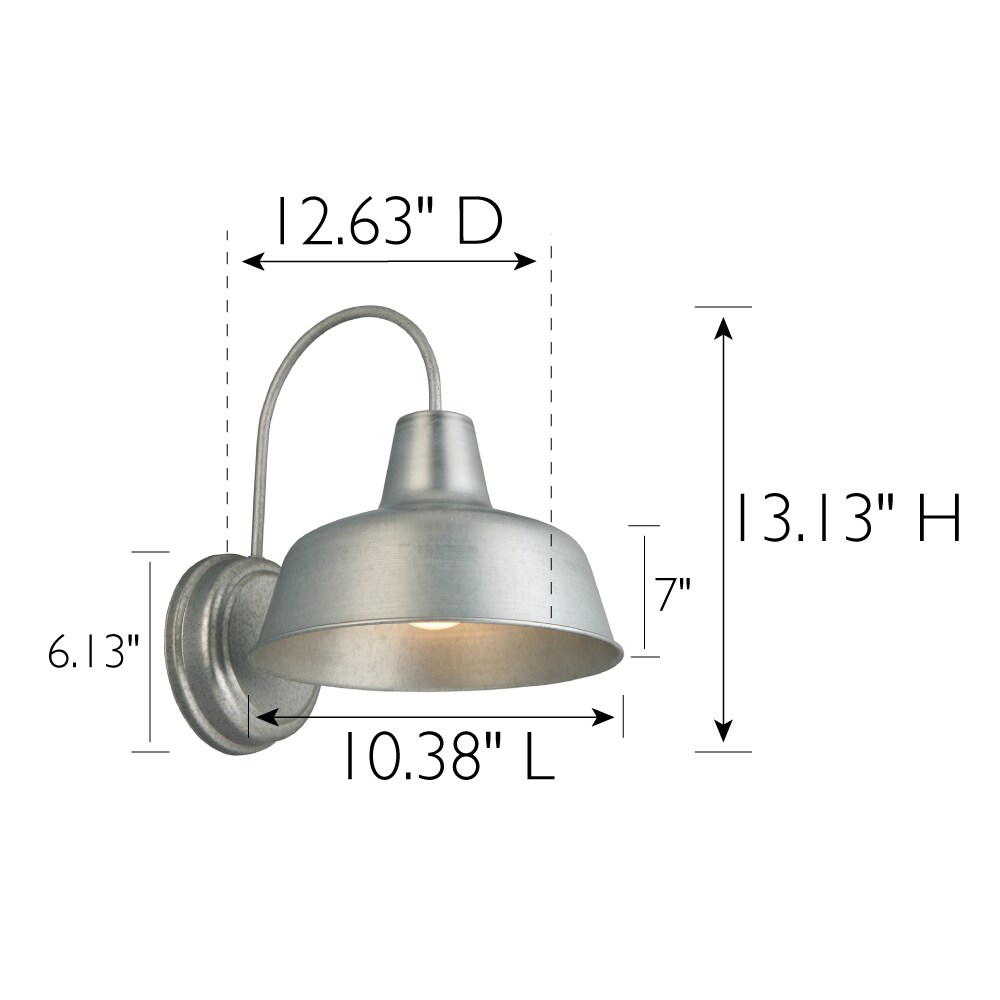 Mason Galvanized Steel 10-Inch Outdoor Wall Sconce