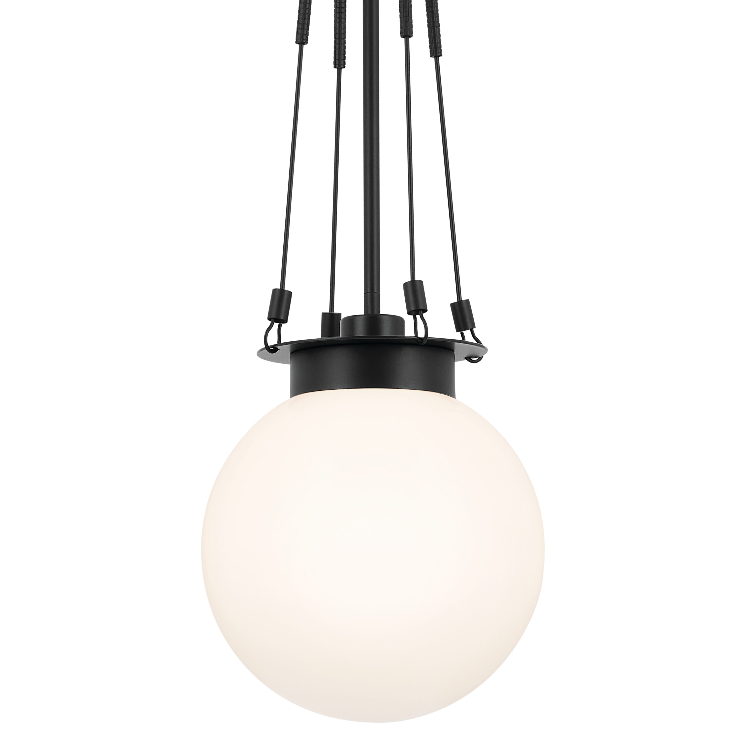 Kichler Albers 1 -Light Black Modern/contemporary Opal glass Globe Large Hanging Pendant light 5384721 Sansujyuku sansujyuku.com