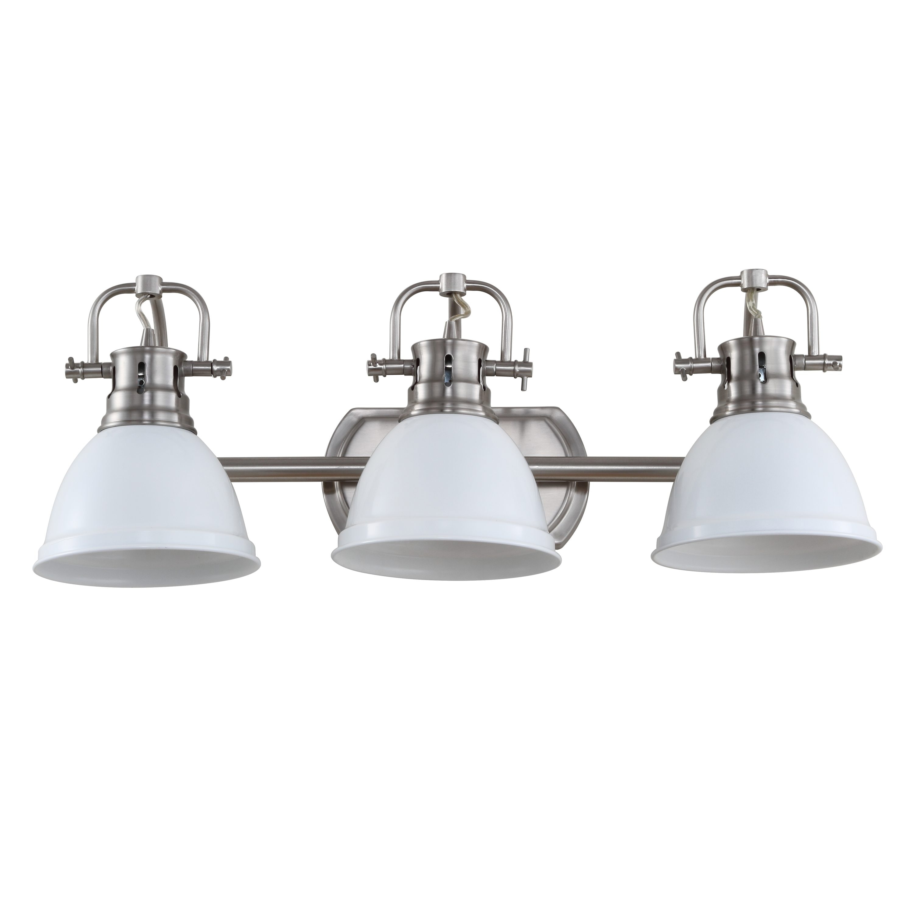 Roland 24.25" White and Nickel Three-Light Bathroom Sconce