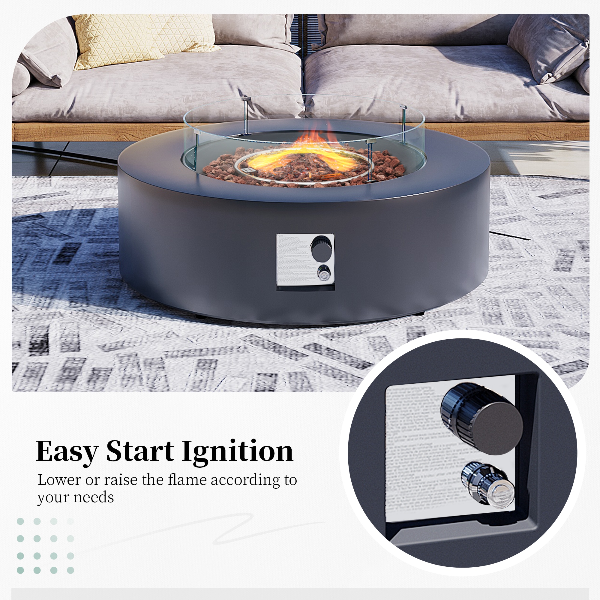 Patio Watcher 42TP-GREY-DK-BLZWST Outdoor-Gas-Firepits - View #5