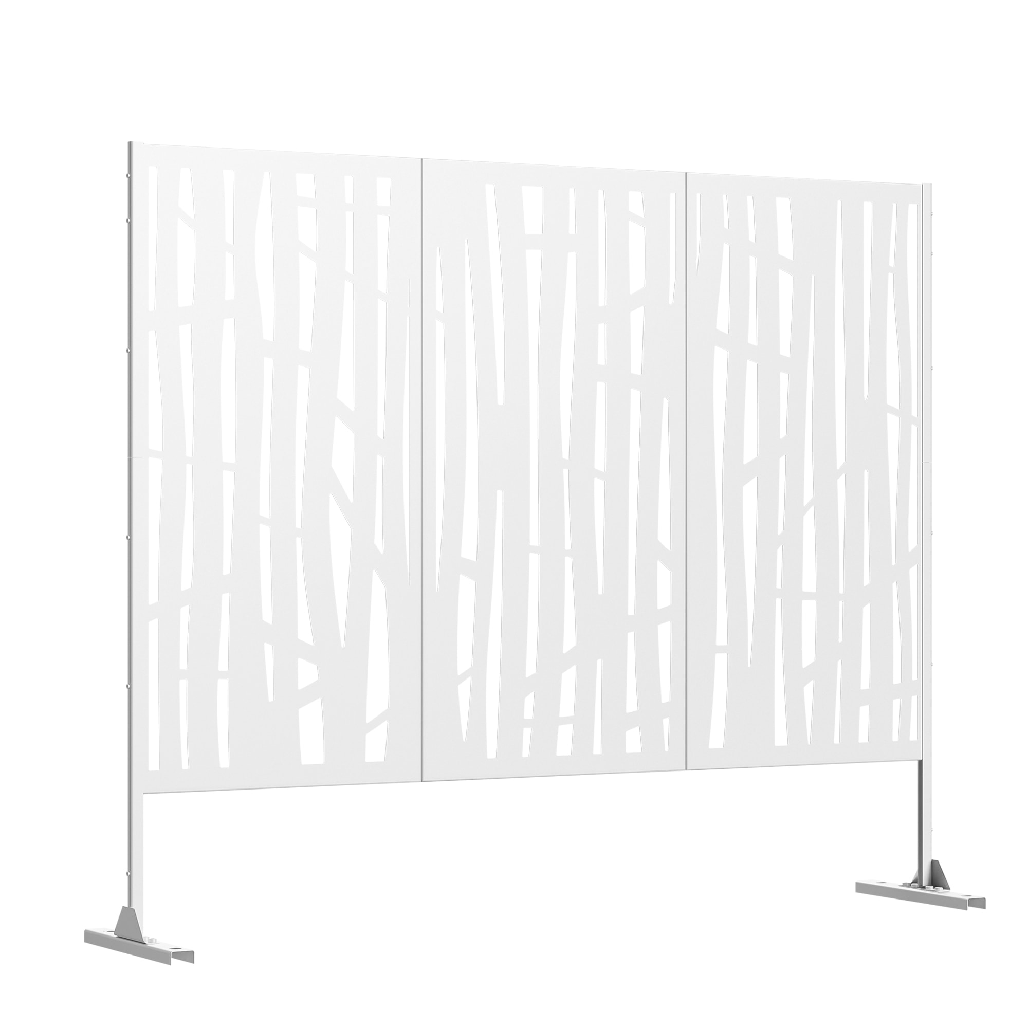 Aveyas 47-inches W x 72-inches H Jungle White Galvanized Sheet Privacy Screen