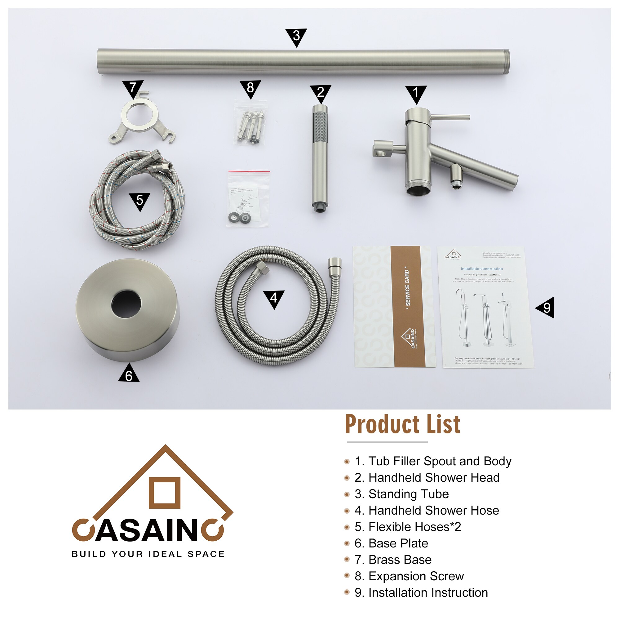 CASAINC MCS96-MB Roman-Tub-Faucets - View #10