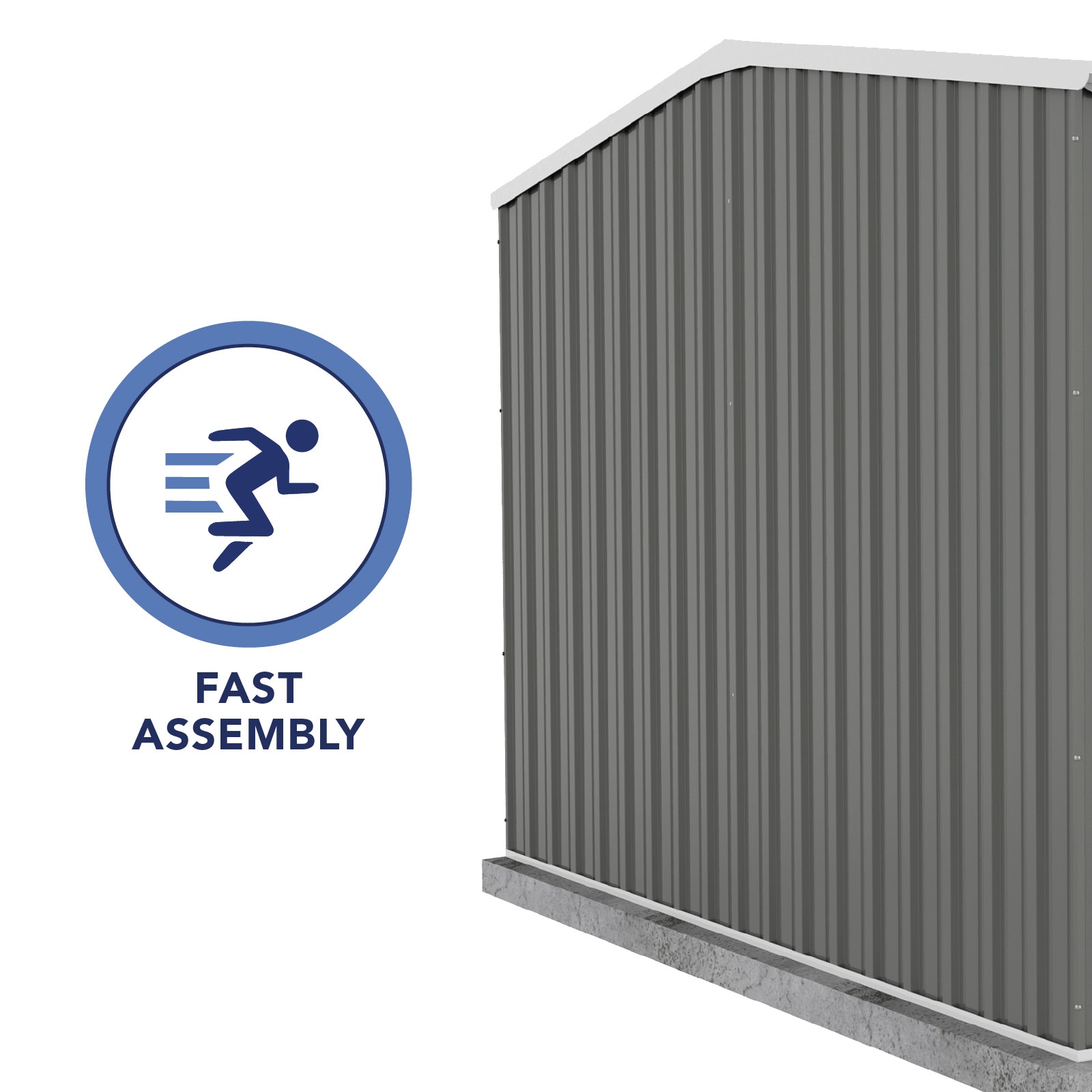 Absco Premier 10' x 10' Gray Galvanized Steel Storage Shed