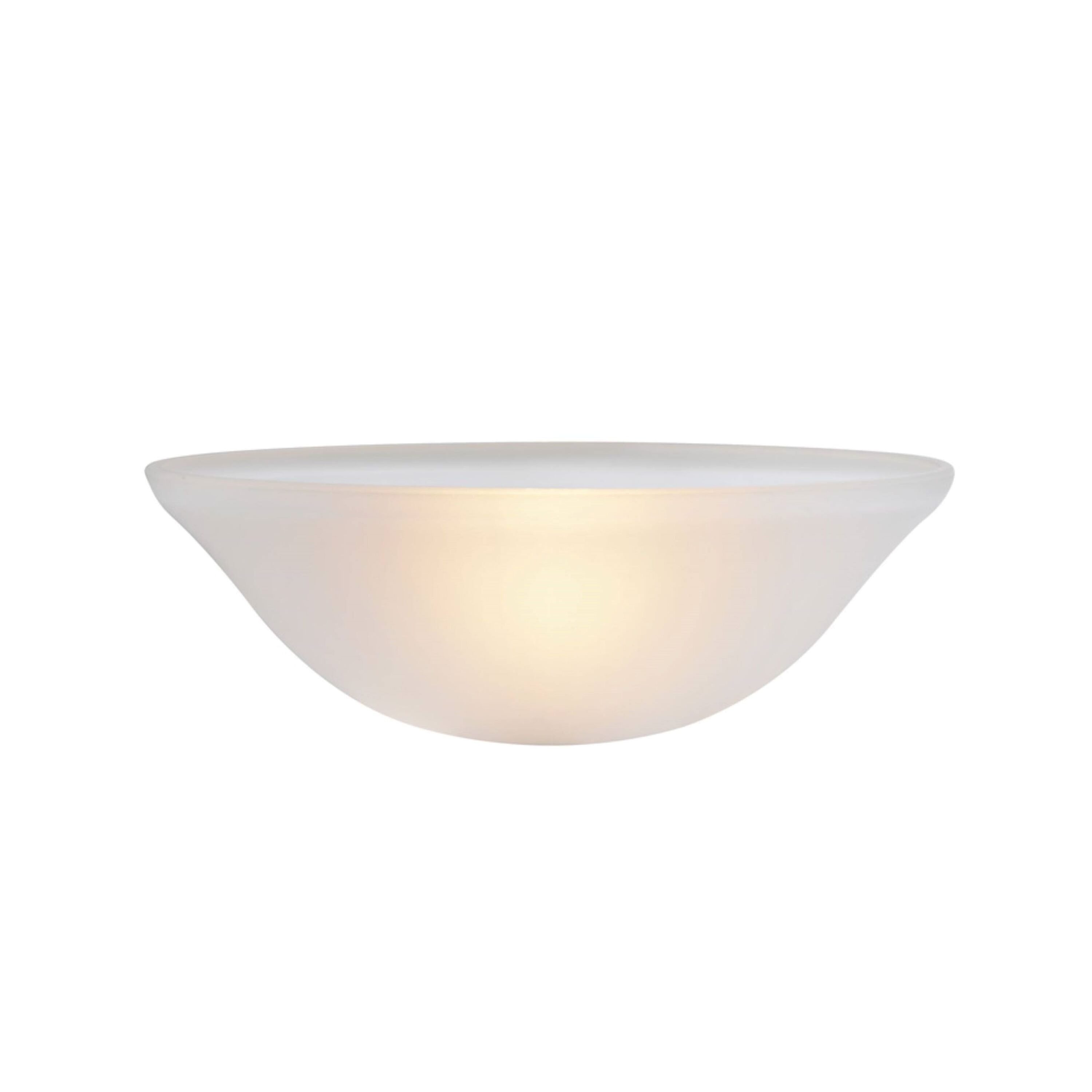 Frosted White Glass Bowl Shade for Lamps and Fixtures