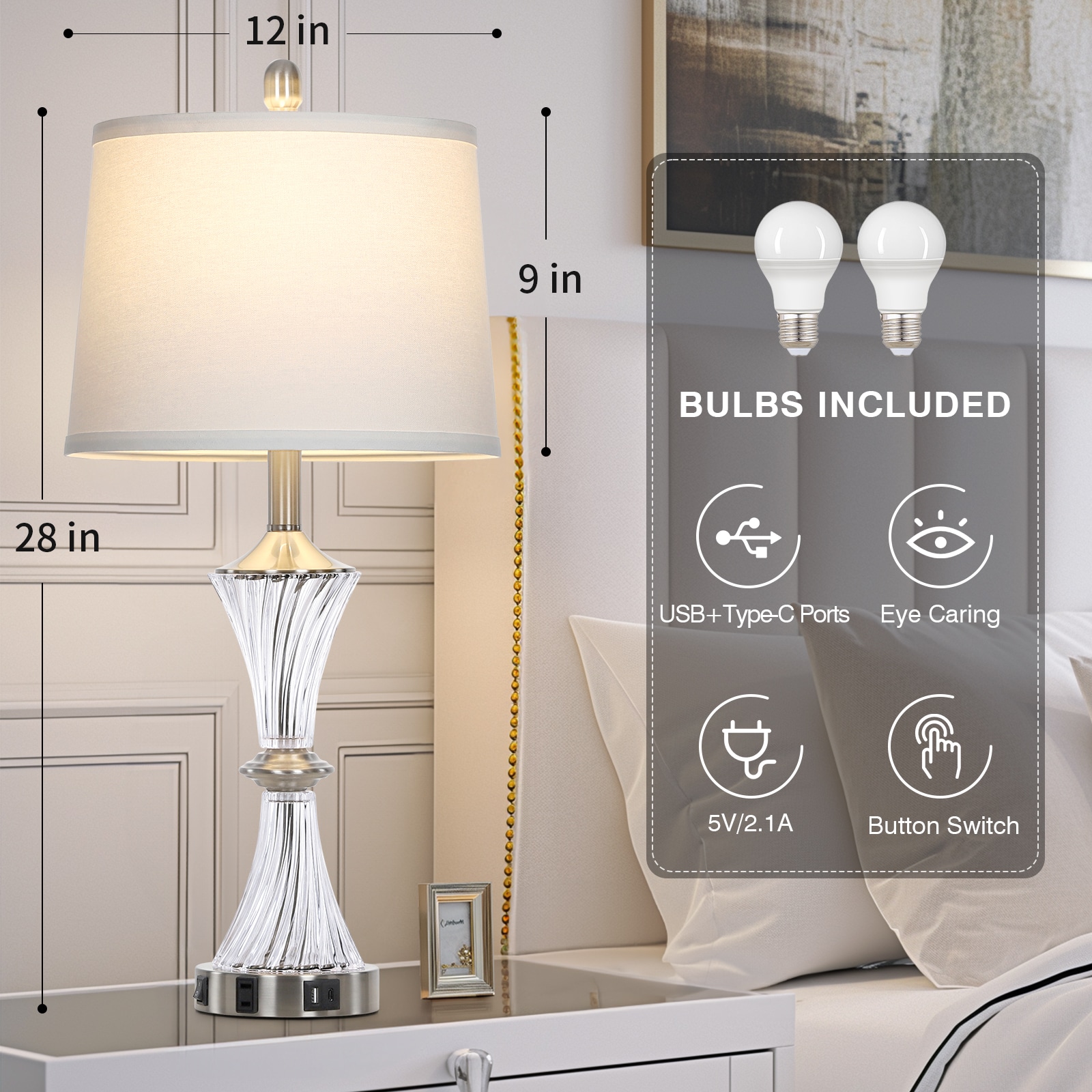UrFurnishings TD-391 Table-Lamps - View #4
