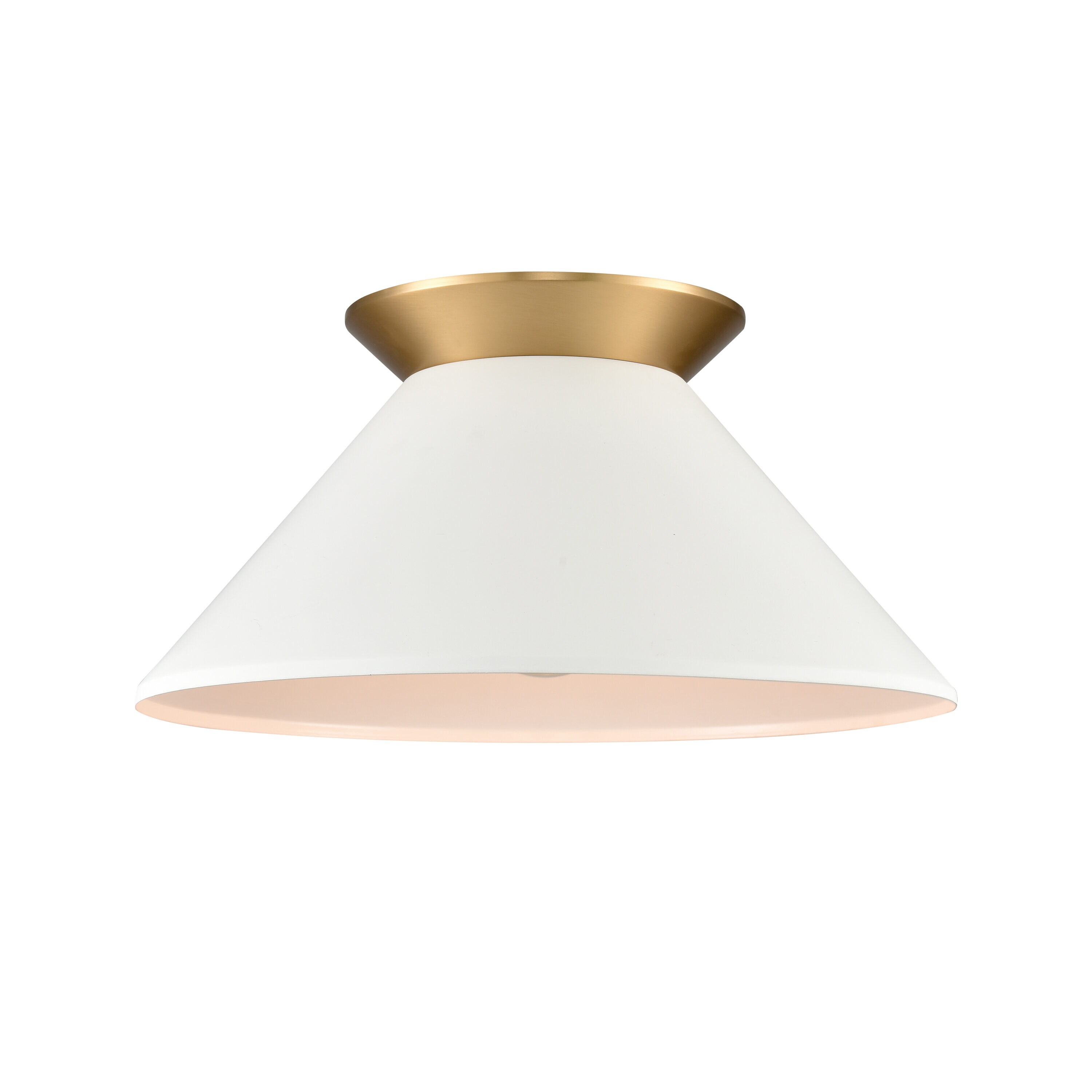 Westmore by ELK Lighting LW-202302010277 Lake 1 -Light 16-in Brushed Gold Semi Flush Mount Light