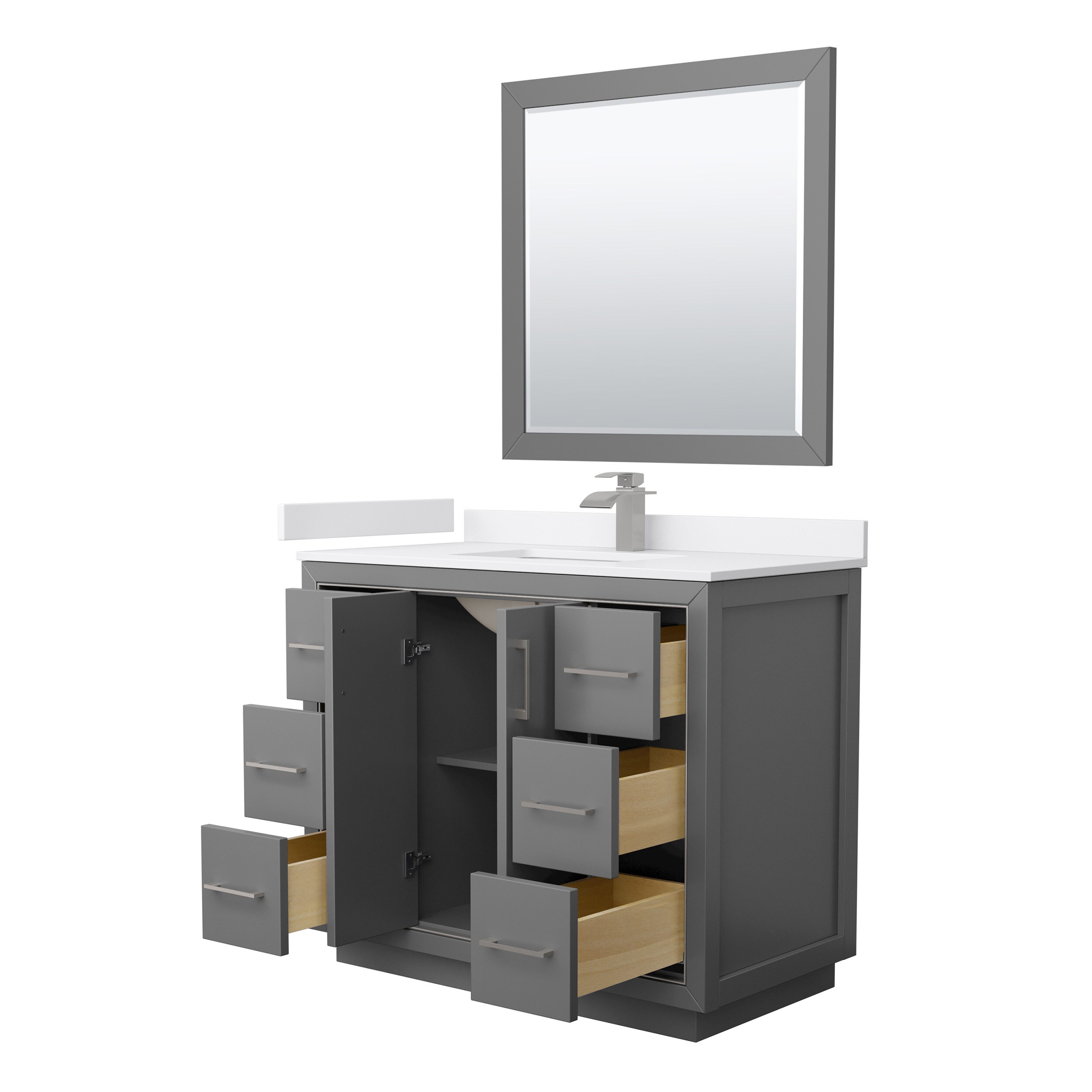 Wyndham Collection WCF111142SKGWCUNSM34 Bath-Vanity-Combo - View #2