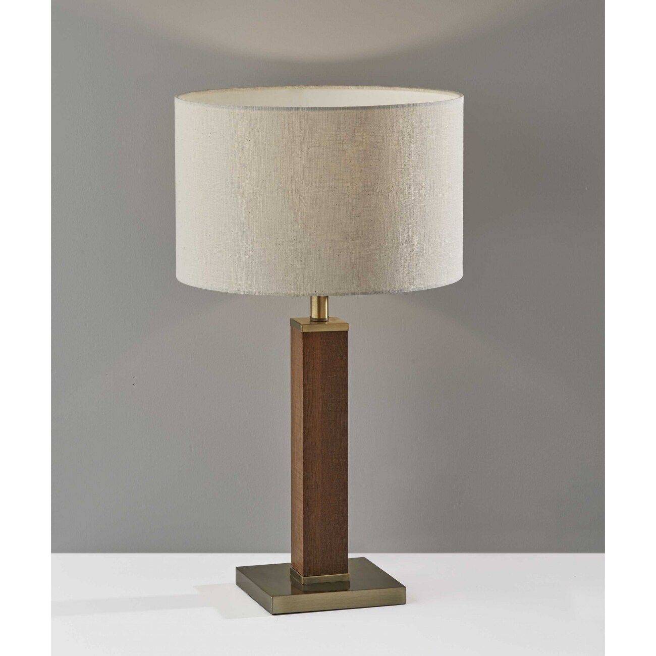 HomeRoots 4000372869 Walnut Wood Finish Monument Table Lamp