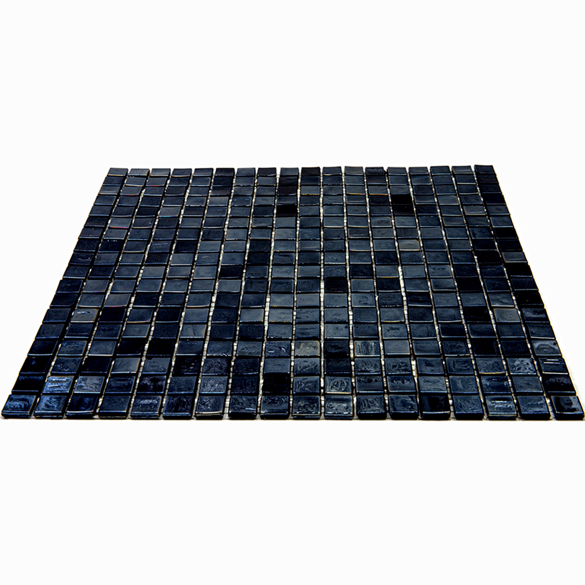 Skosh 11.6" x 11.6" Glossy Black Glass Mosaic Tile