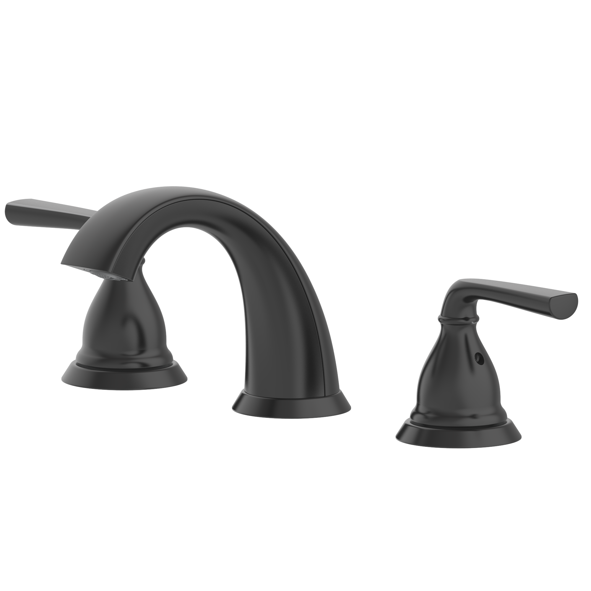 allen + roth 67954W-617001 Matte Black Widespread 2-handle WaterSense Low-arc Residential Handle Bathroom Sink Faucet with Drain