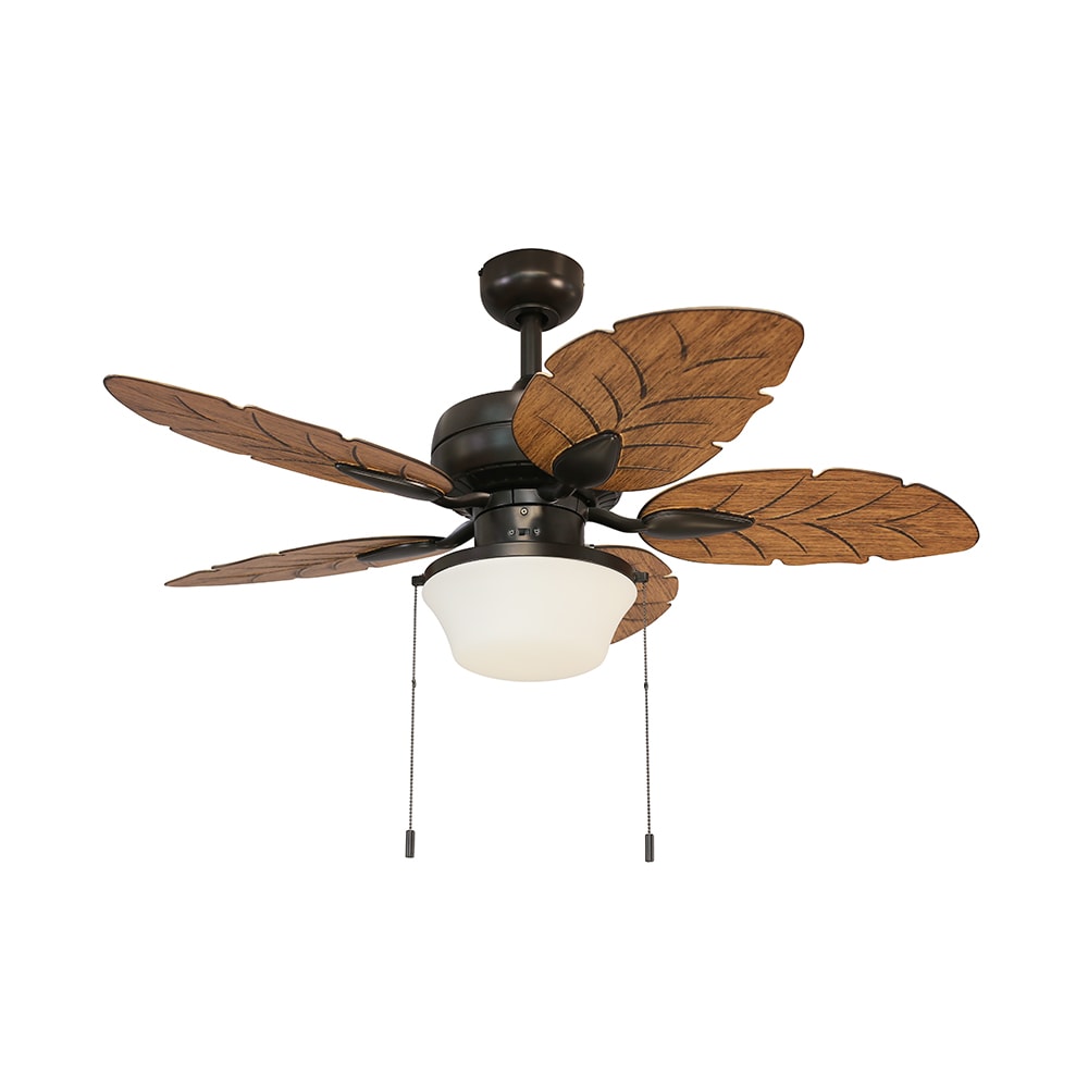 Harbor Breeze Waveport 44 In Weathered Bronze Indoor Outdoor Downrod Or Flush Mount Ceiling Fan With Light 5 Blade The Fans Department At Lowes Com