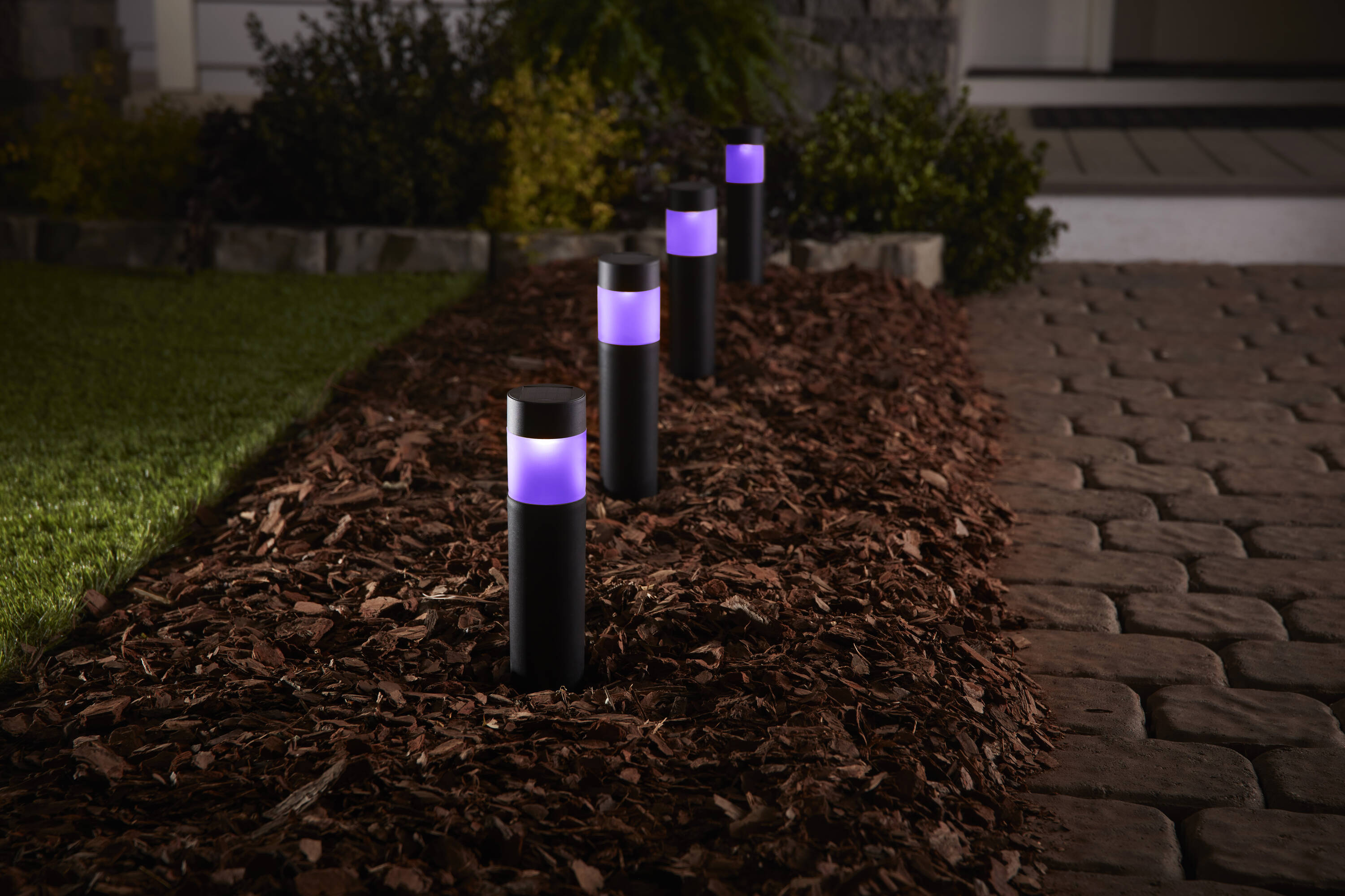 Harbor Breeze 4-Pack 3-Lumen 2-Watt Black Solar LED Outdoor