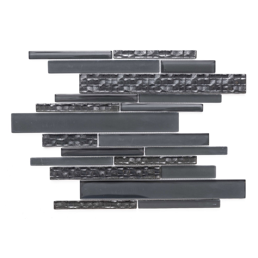 The Tile Life GPIXEBRCKCH2 Sample- Karma Charcoal 4-in x 4-in Frosted Glass Wall Tile