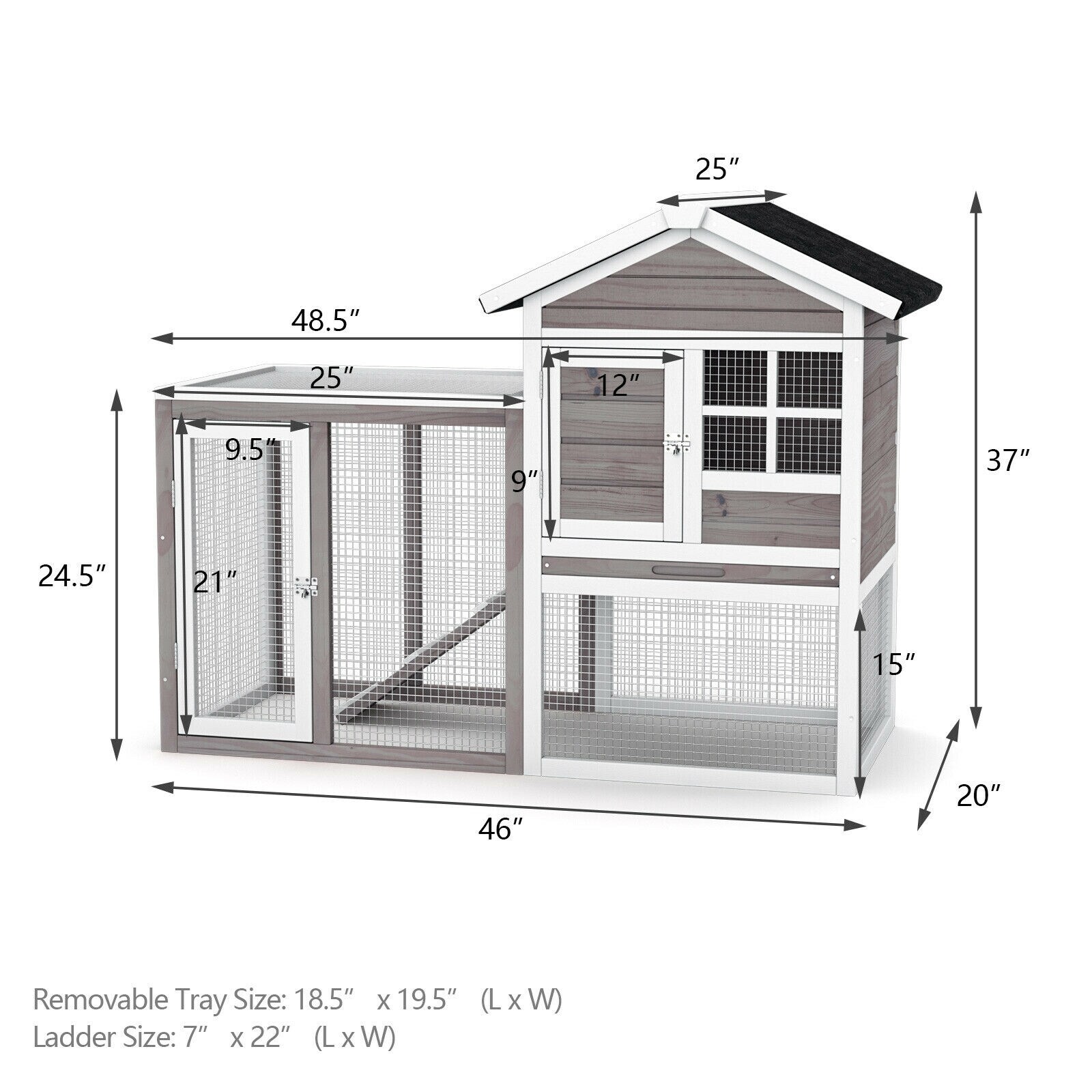 LIVIZA GIG-PS026GR Chicken-Coops-Rabbit-Hutches - View #3