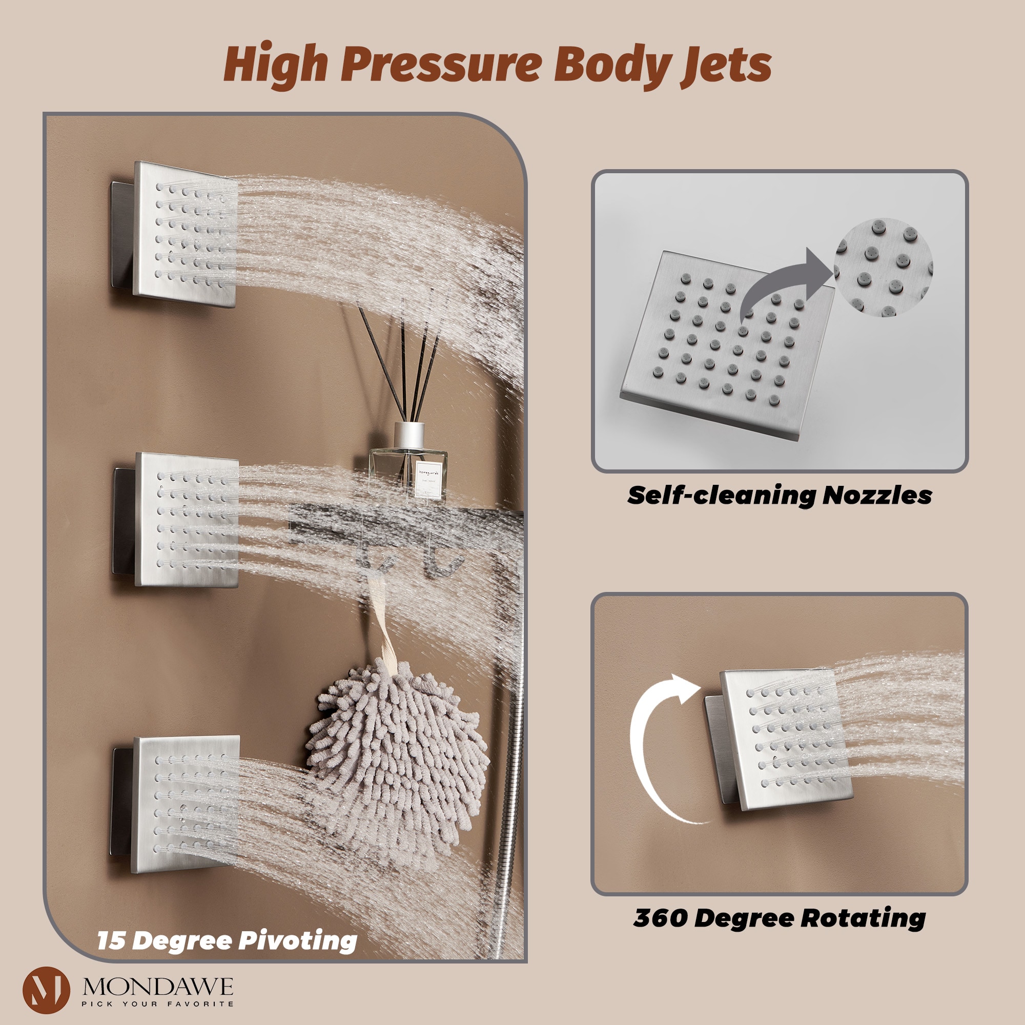 Mondawe MD-BN-6105 Showerhead-Bar-Panels - View #7