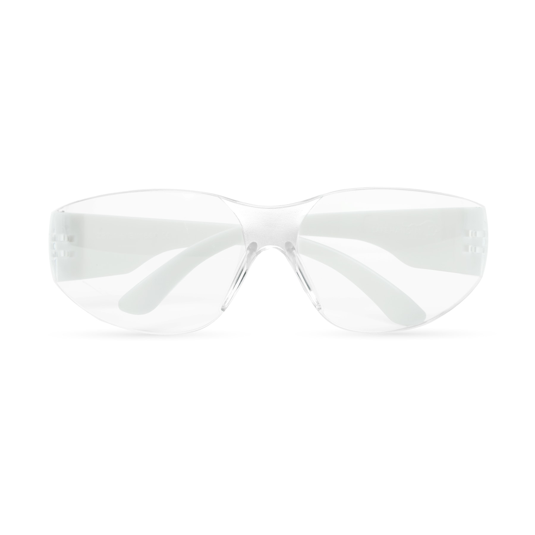 BISON LIFE SH-CR-CLLCT-SG11W-24 24-Pack, Crystal Clear Lens White Temple Polycarbonate Safety glasses