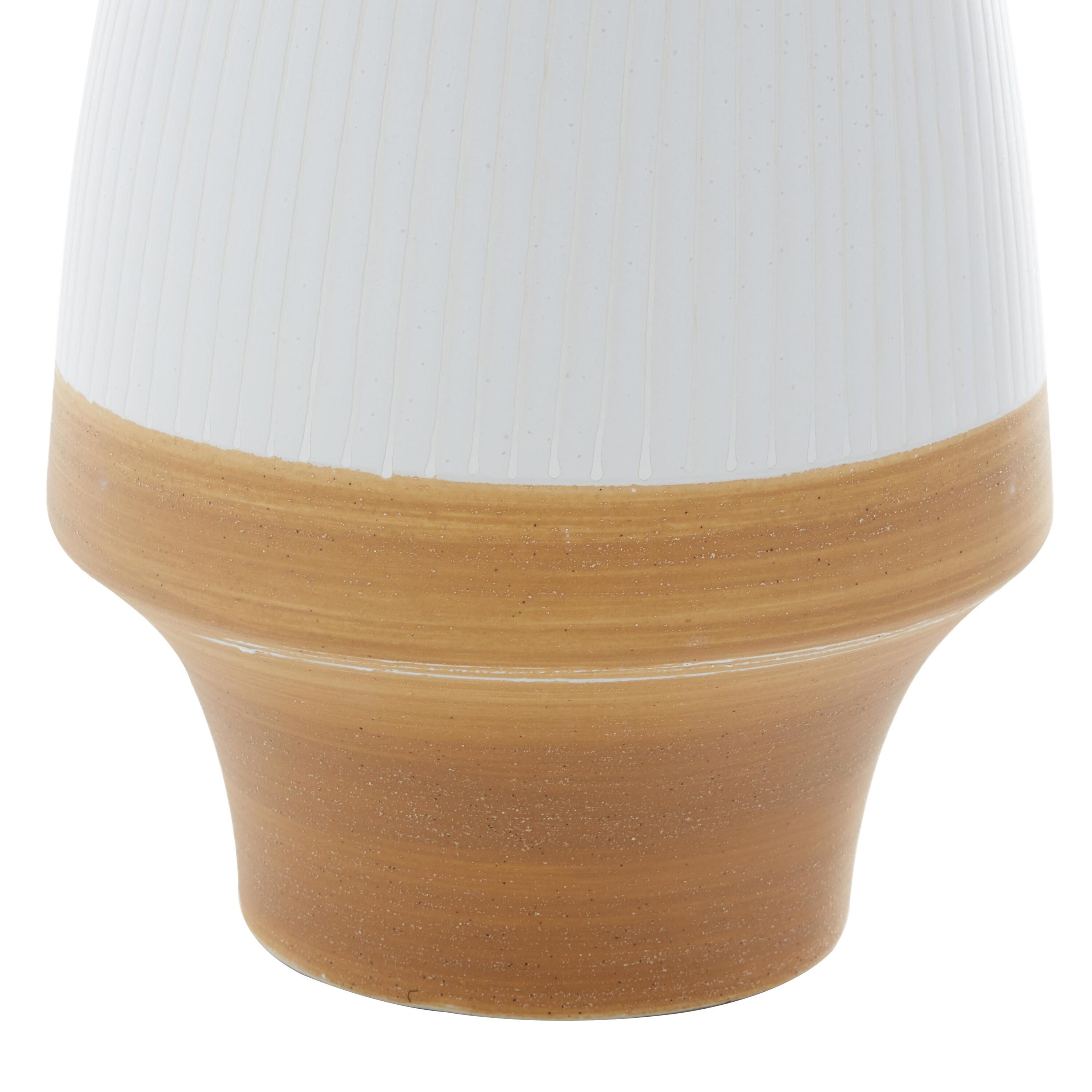 Coastal Serenity Brown & Terracotta 13" Ceramic Vase