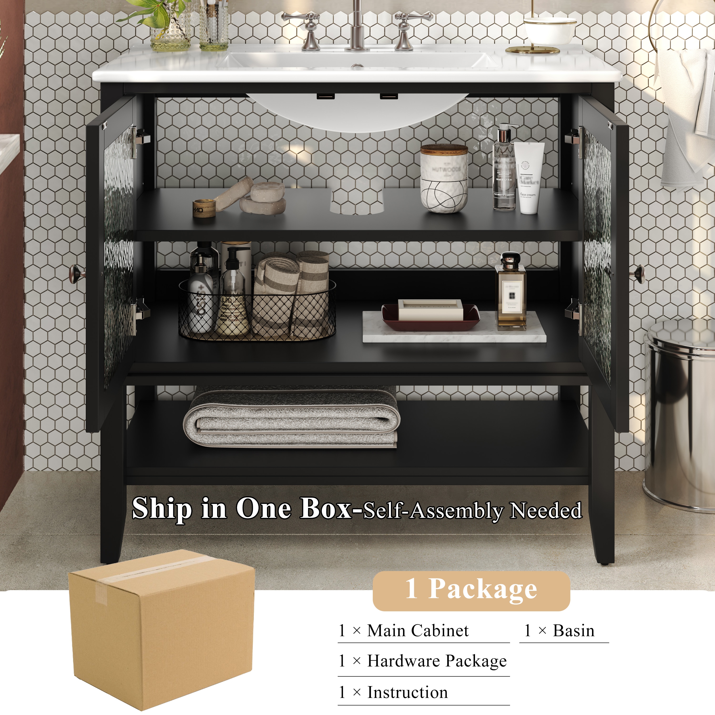 WELLFOR TO-AN-BV24WH Bath-Vanity-Combo - View #3
