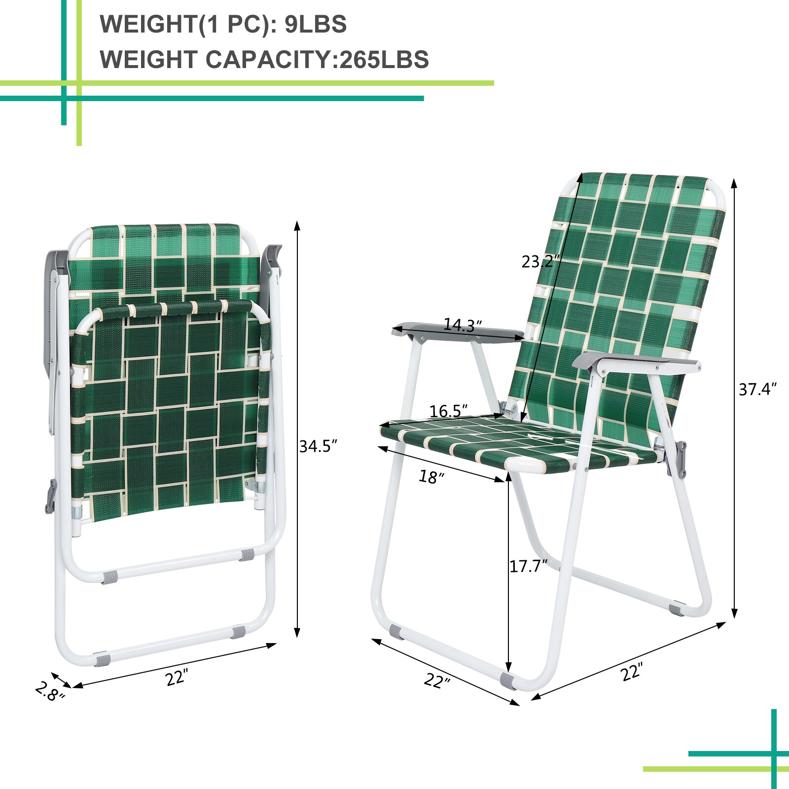 Winado 742188473145 Beach-Camping-Chairs - View #7