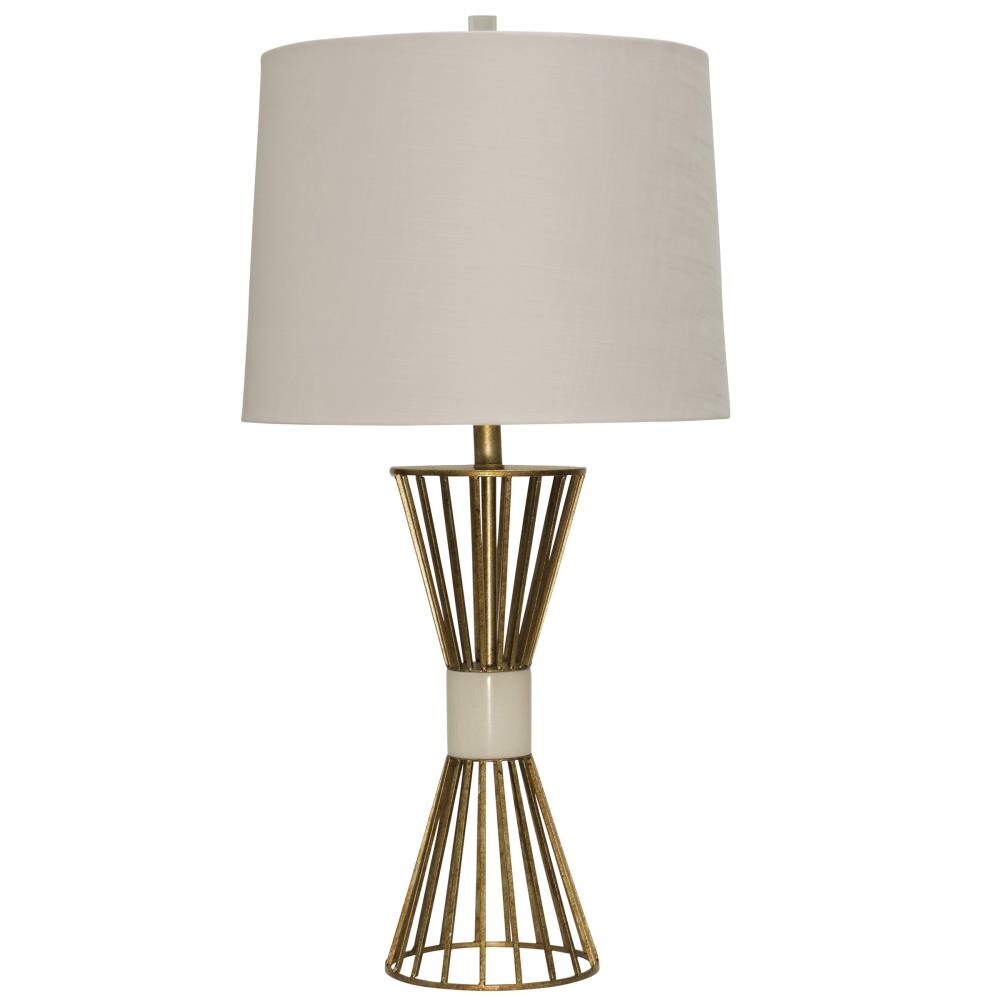 Stylecraft Home Collection 335 In Antique Brass 3 Way Table Lamp With Plastic Shade At 4240