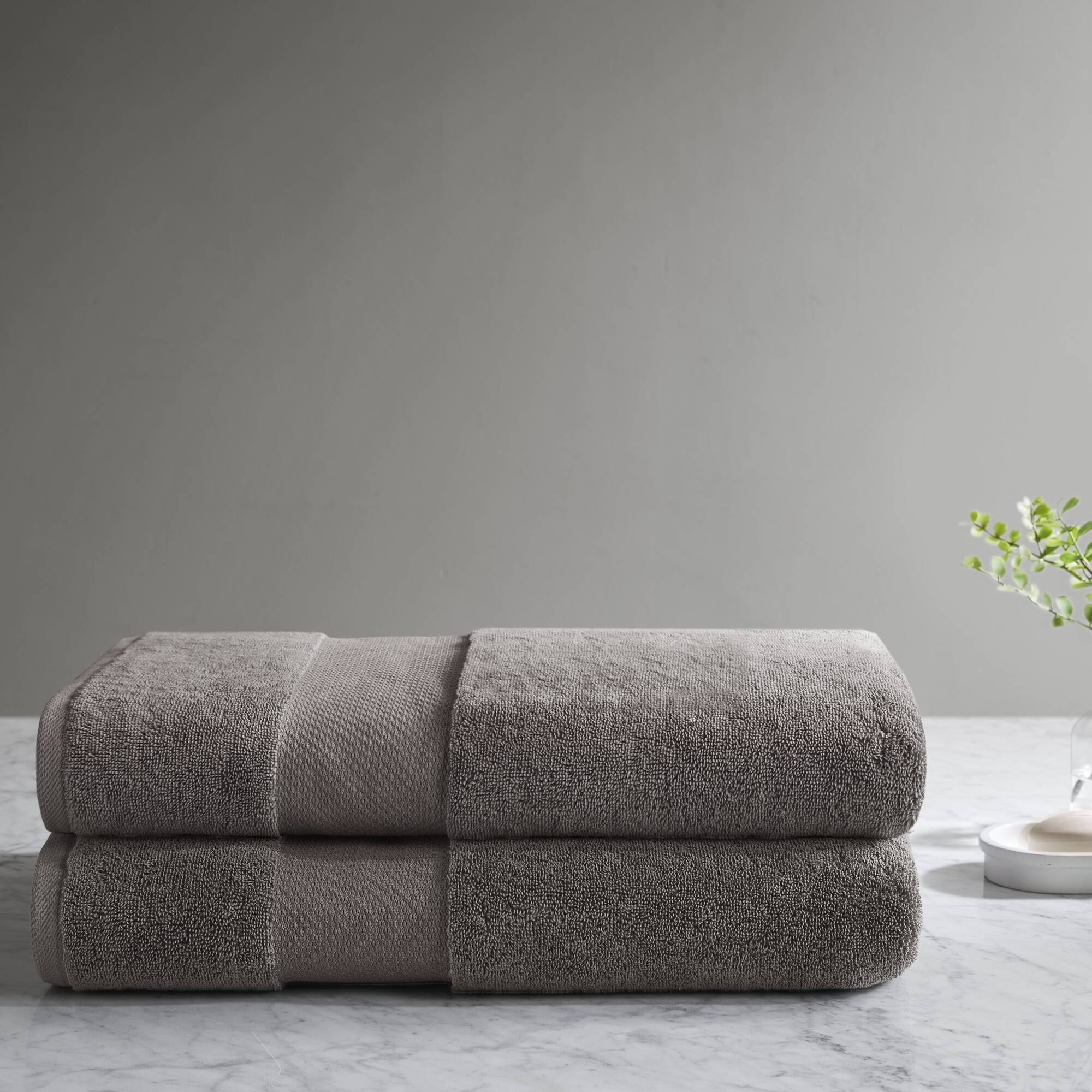 Oversized Charcoal Turkish Cotton Bath Sheet Set, 2 Piece