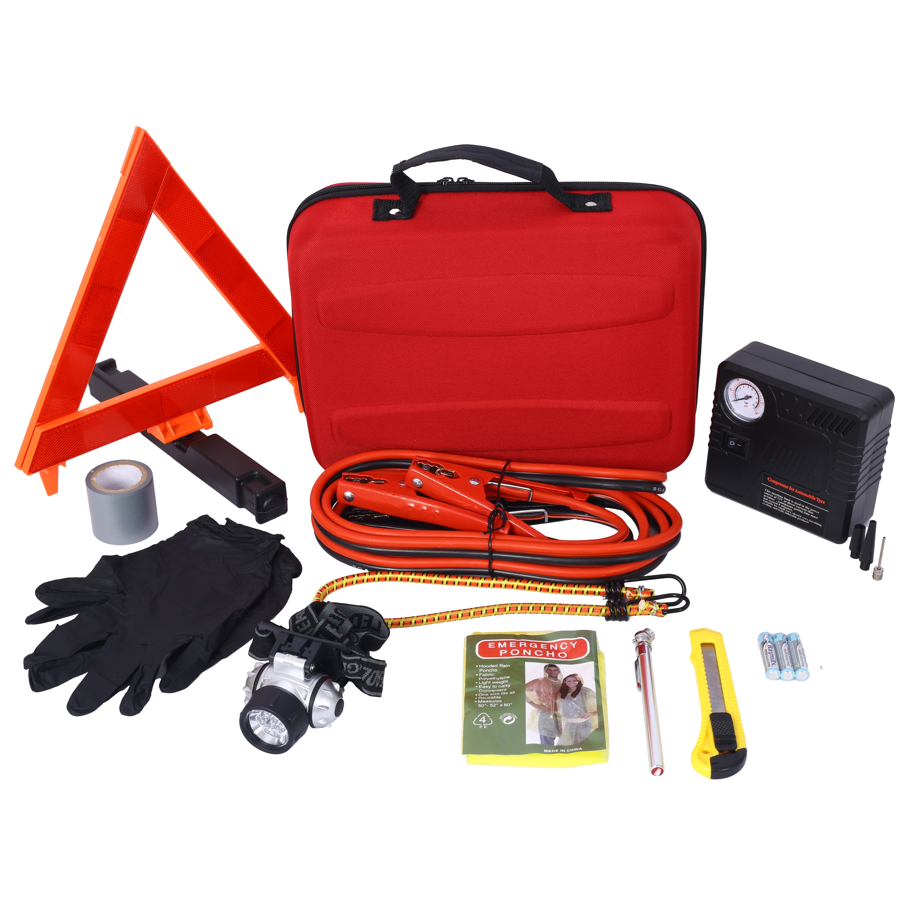 Kahomvis GH-QP214-572 Auto Safety Emergency Kit, Emergency Car Kit with Portable Air Compressor