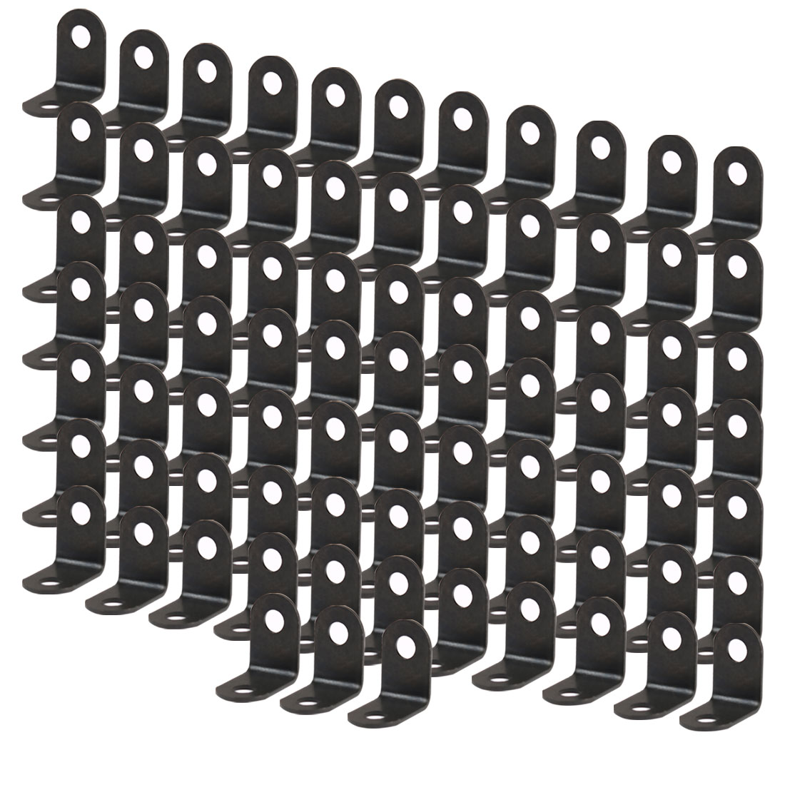 Unique Bargains 80pcs Angle Bracket Metal 12x12mm Black Corner Brace Fastener L Shaped Right Angle Brackets Corner Protector Shelf Support with Screws for Furniture