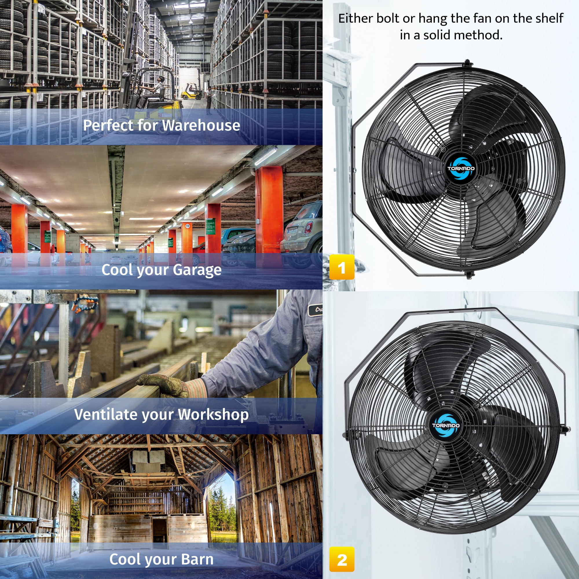 Tornado Fans HI-FAN-24HVWM-WR-1P Wall-Mounted-Fans - View #7