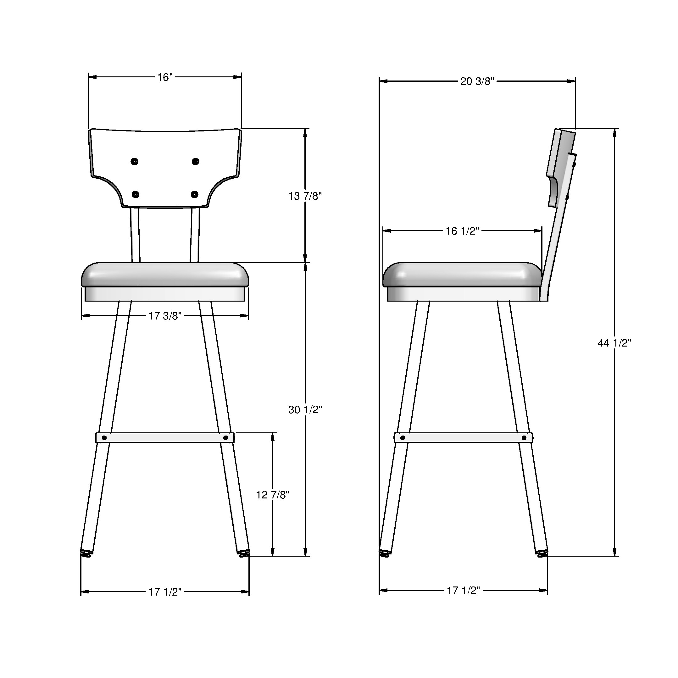 Amisco Gustavson 30 5 In H Bar Height Upholstered Swivel Metal Bar