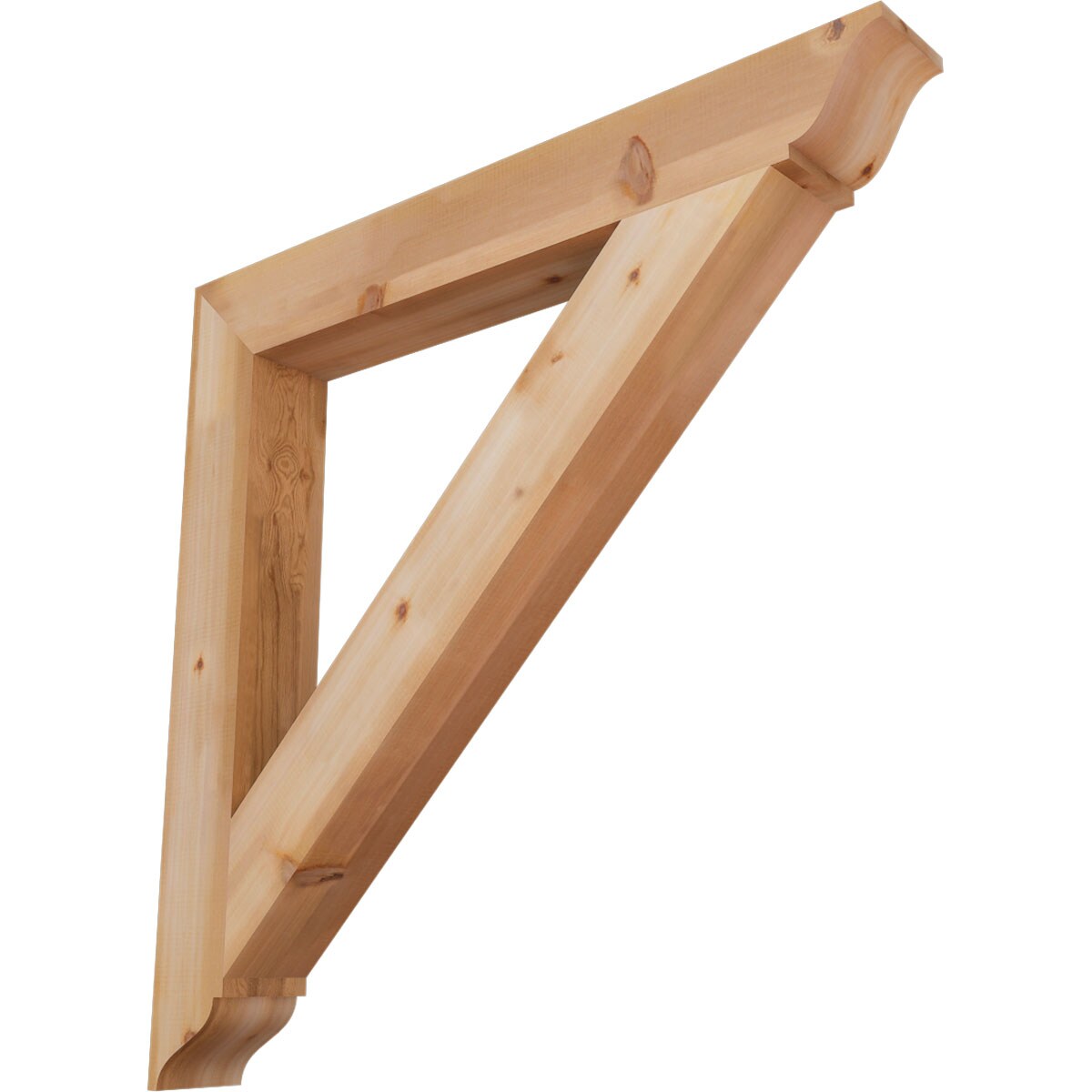 Ekena Millwork BKT06X48X48TRA01SWR Traditional traditional smooth 5-1/2-in x 48-in x 48-in Western red cedar Brown Wood Standard bracket