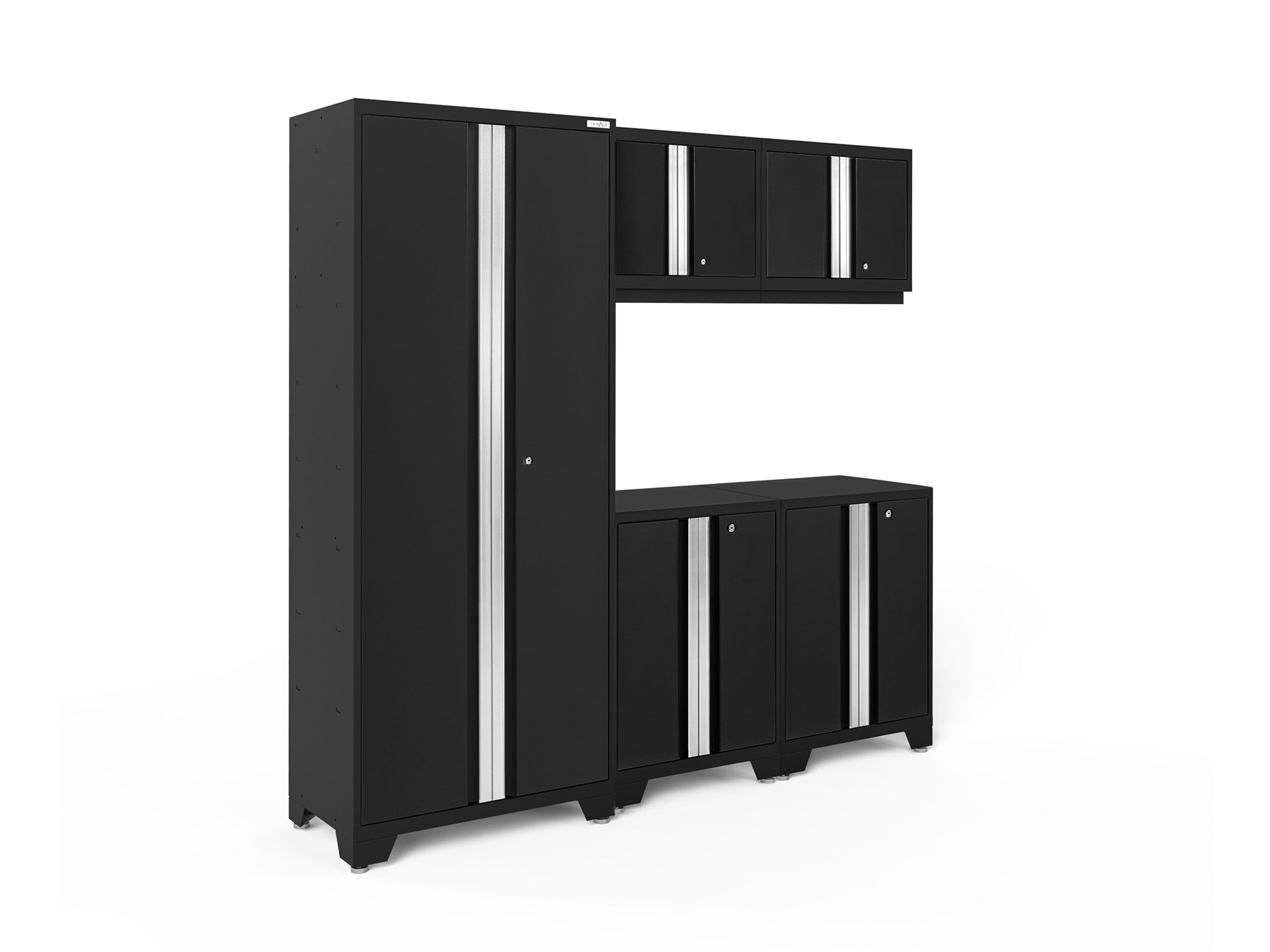 NewAge Products 53230 78-in W x 76.75-in H x 18-in D 5 -Cabinets Steel Black Garage Storage System