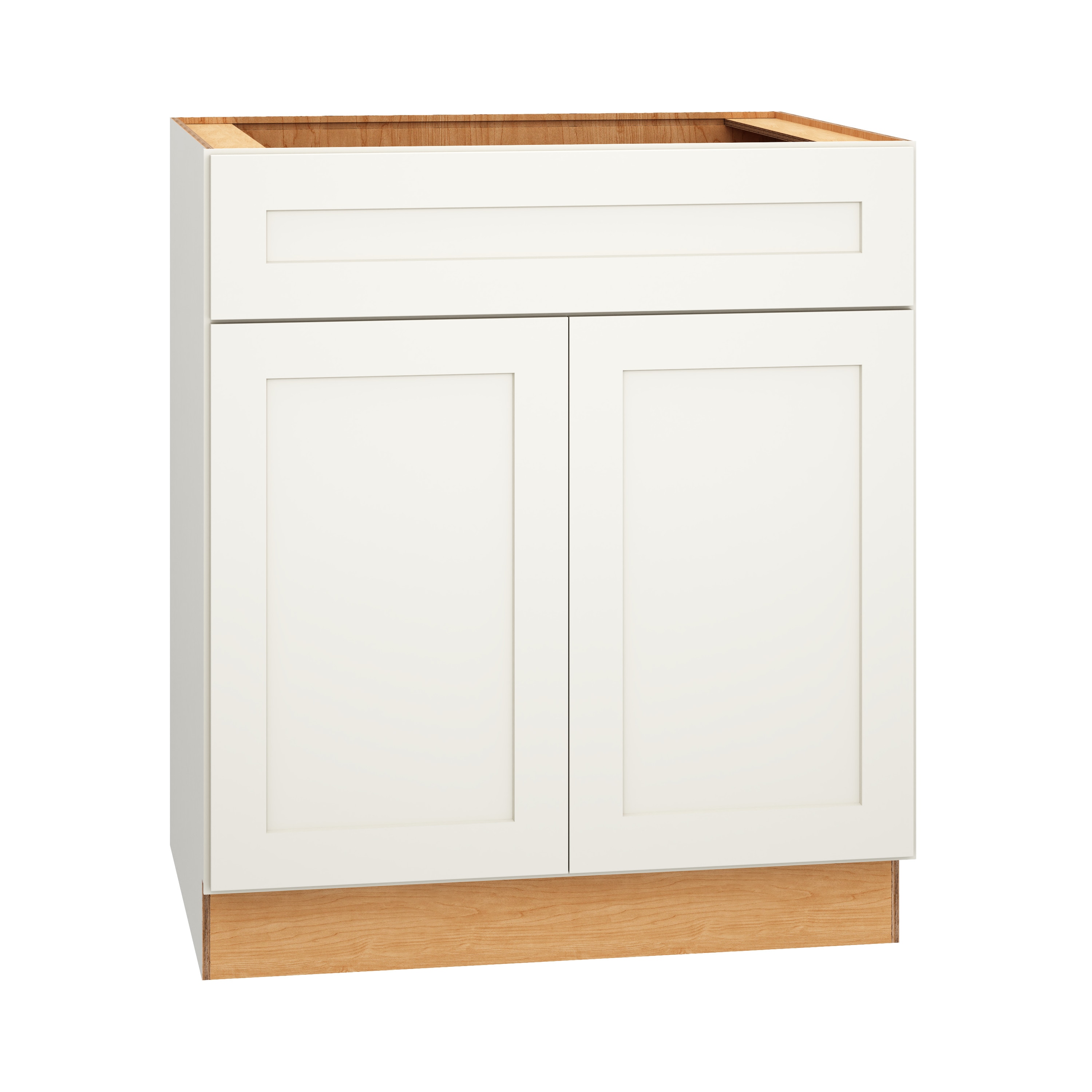 RELIABILT 332 SB30 Pinnacle 30-in W x 34.5-in H x 24-in D White Sink Base Fully assembled Plywood Cabinet (Recessed Panel Shaker)